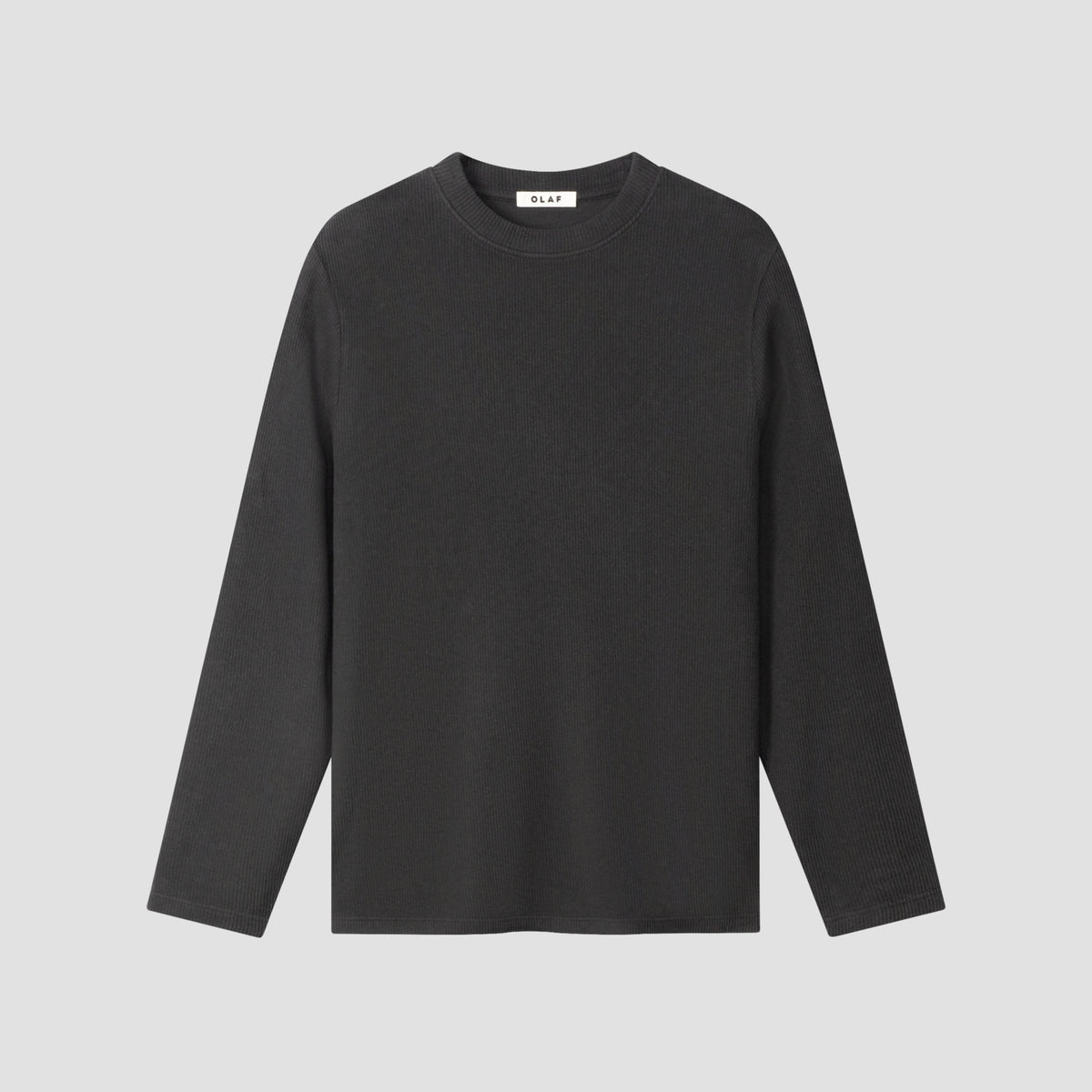 RIBBED TEE LS | CHARCOAL