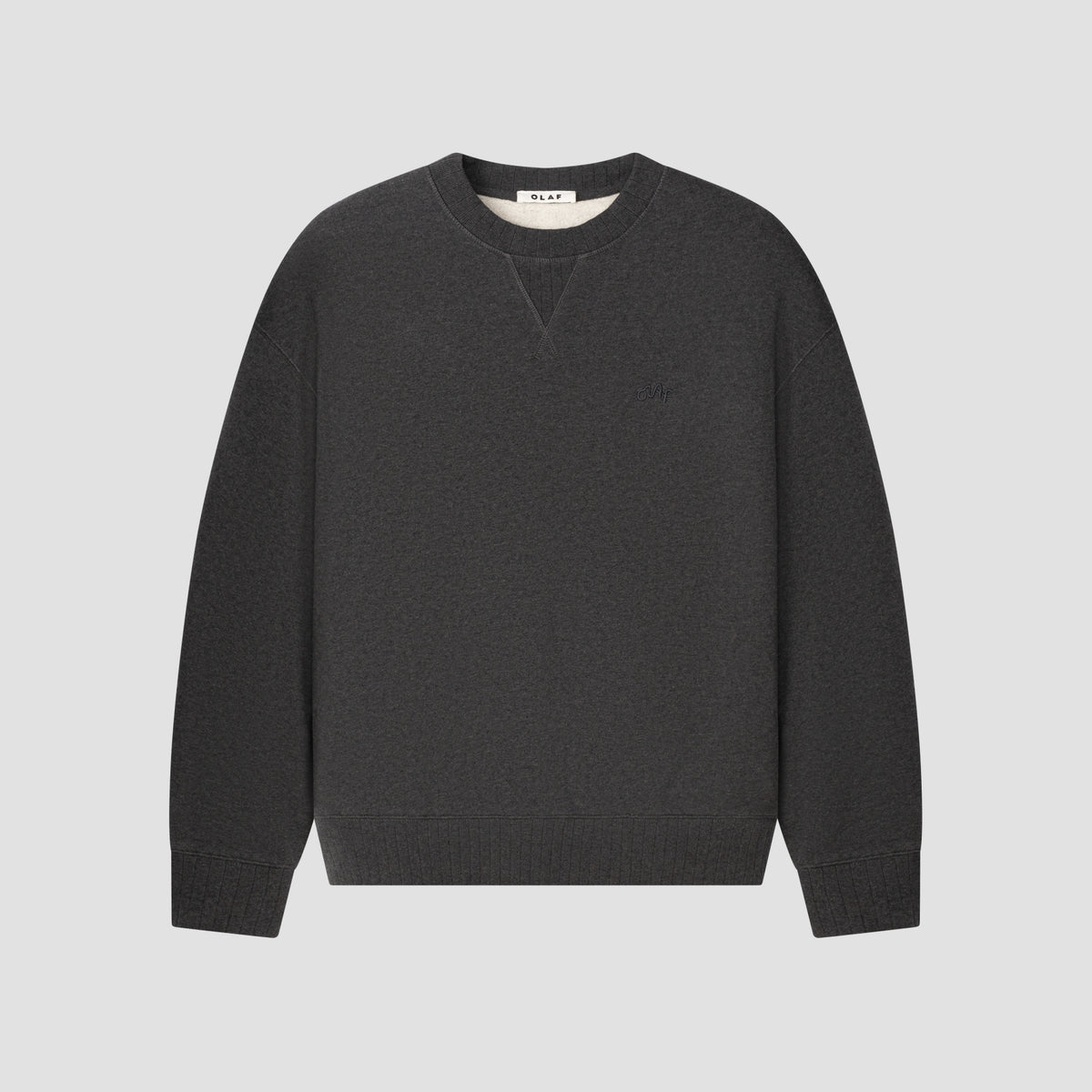 SIGNATURE BOXY CREWNECK | CHARCOAL