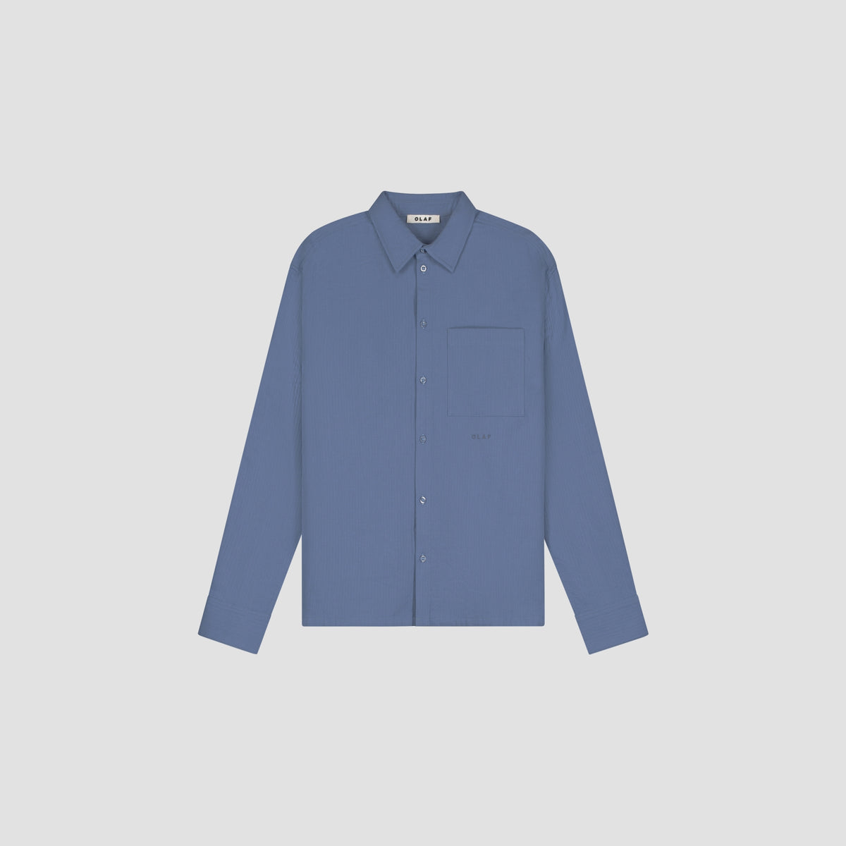DOUBLE FACE BOXY SHIRT | DUSTY BLUE