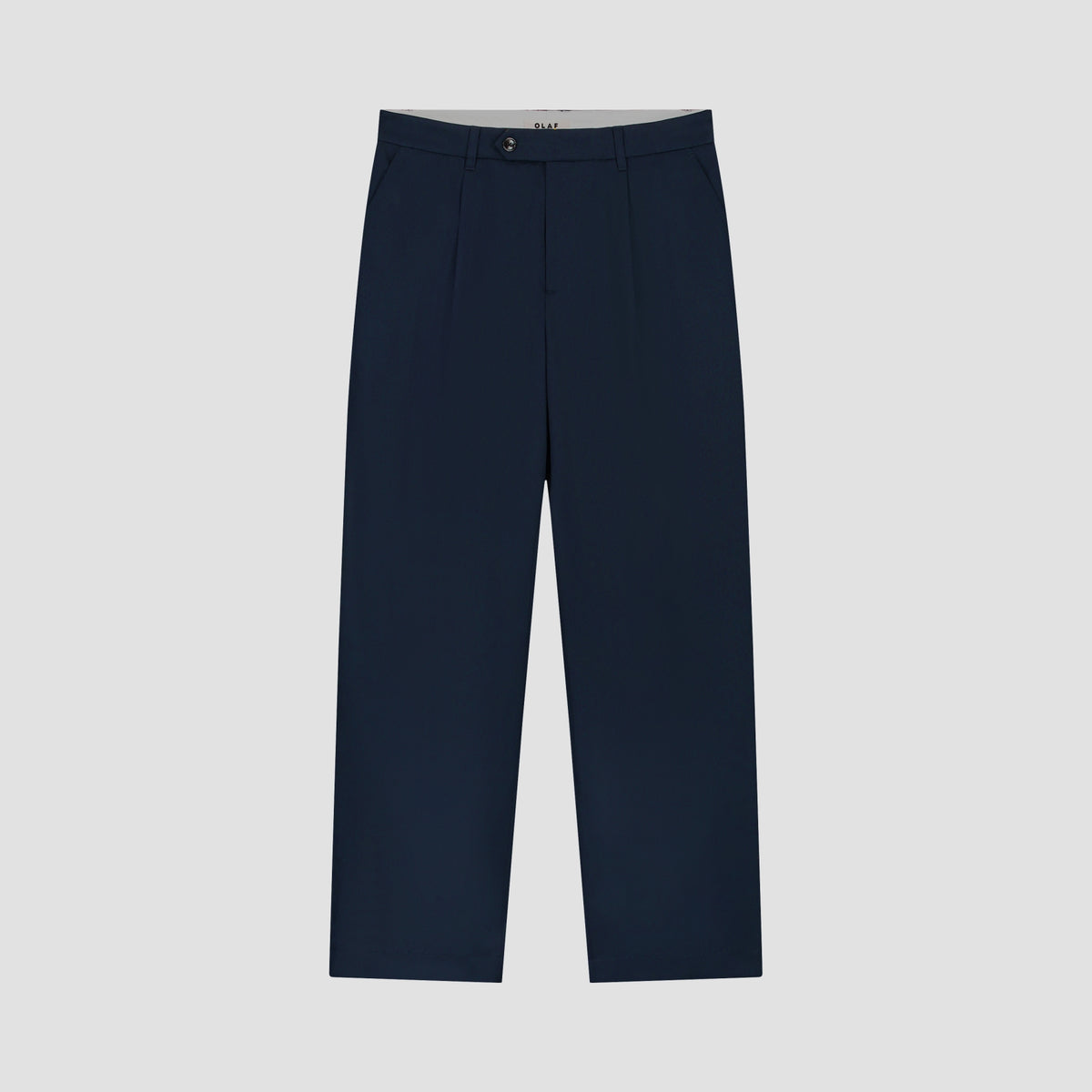 WOOL BLEND RELAXED PLEATED PANT | NAVY