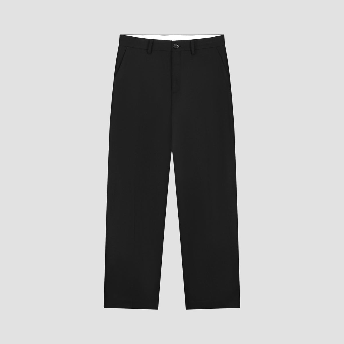 WOOL BARREL LEG PANT | BLACK