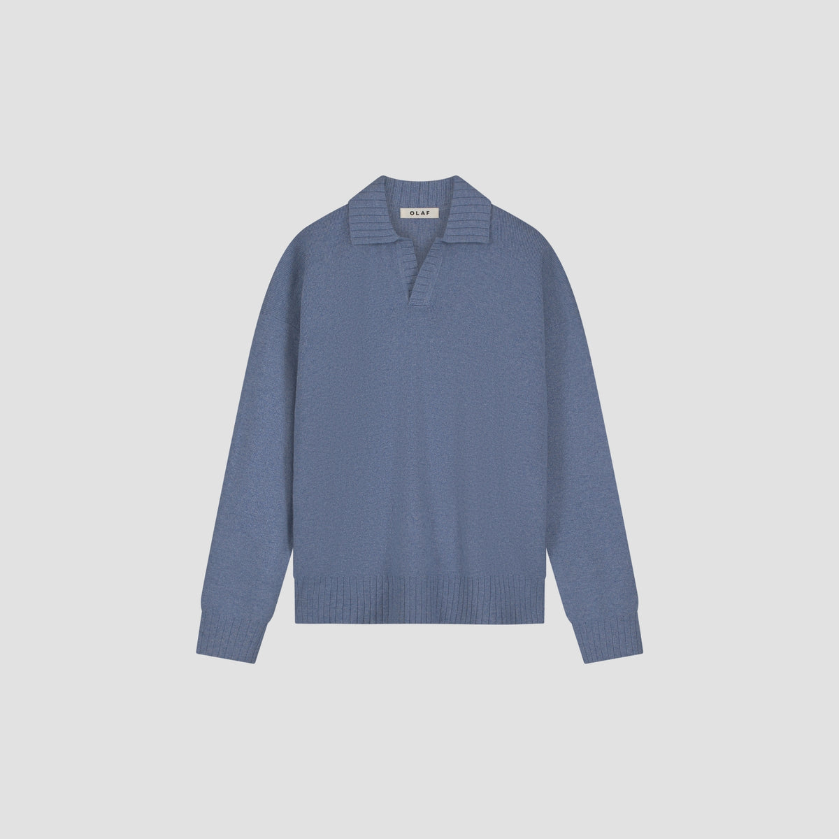 ESSENTIAL KNITTED POLO | DUSTY BLUE