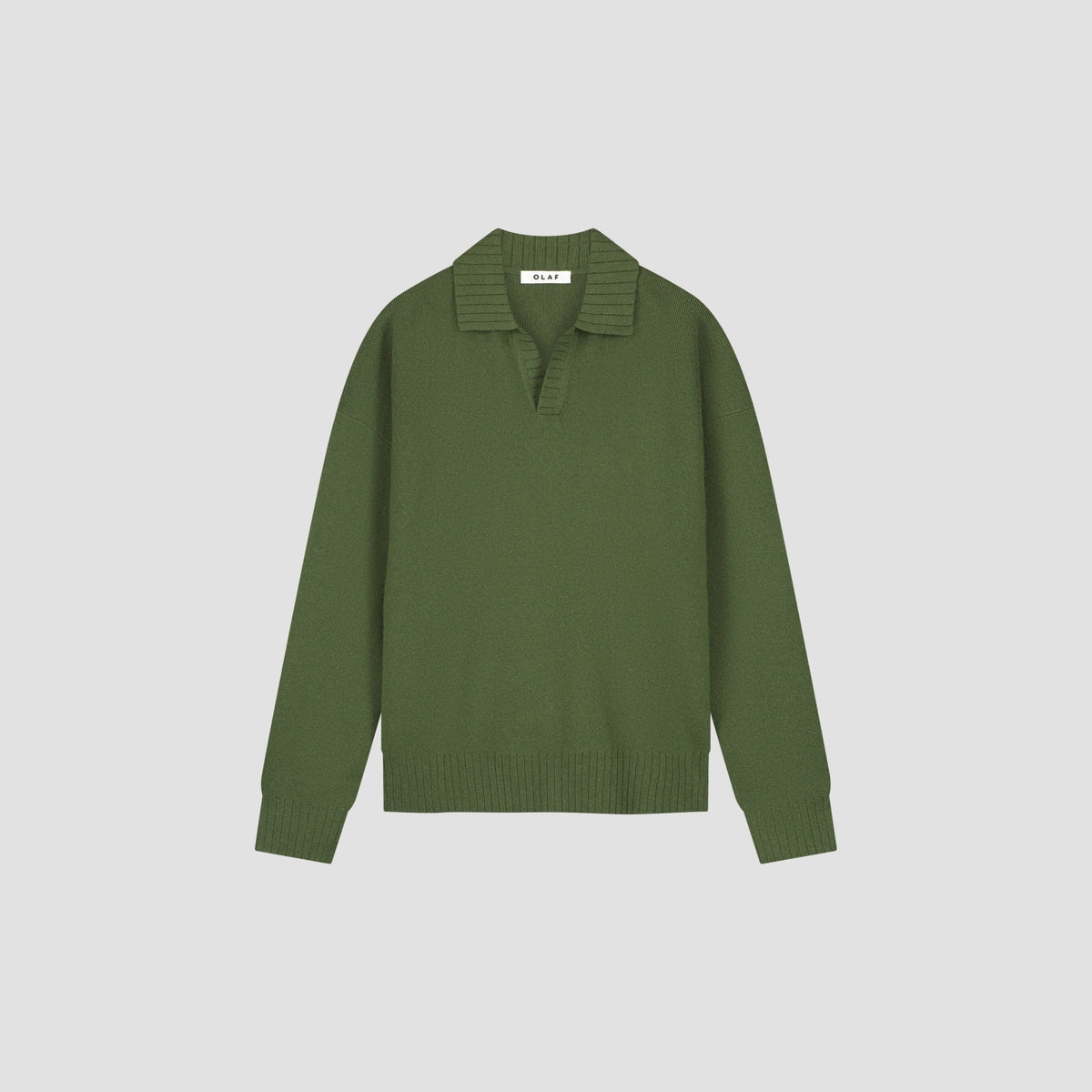 ESSENTIAL KNITTED POLO | KOMBU GREEN