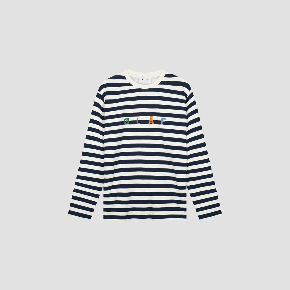 OLAF STRIPE SANS LS | WHITE / BLUE