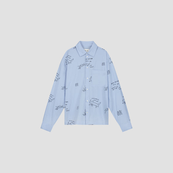 Camp AOP Shirt - Light Blue