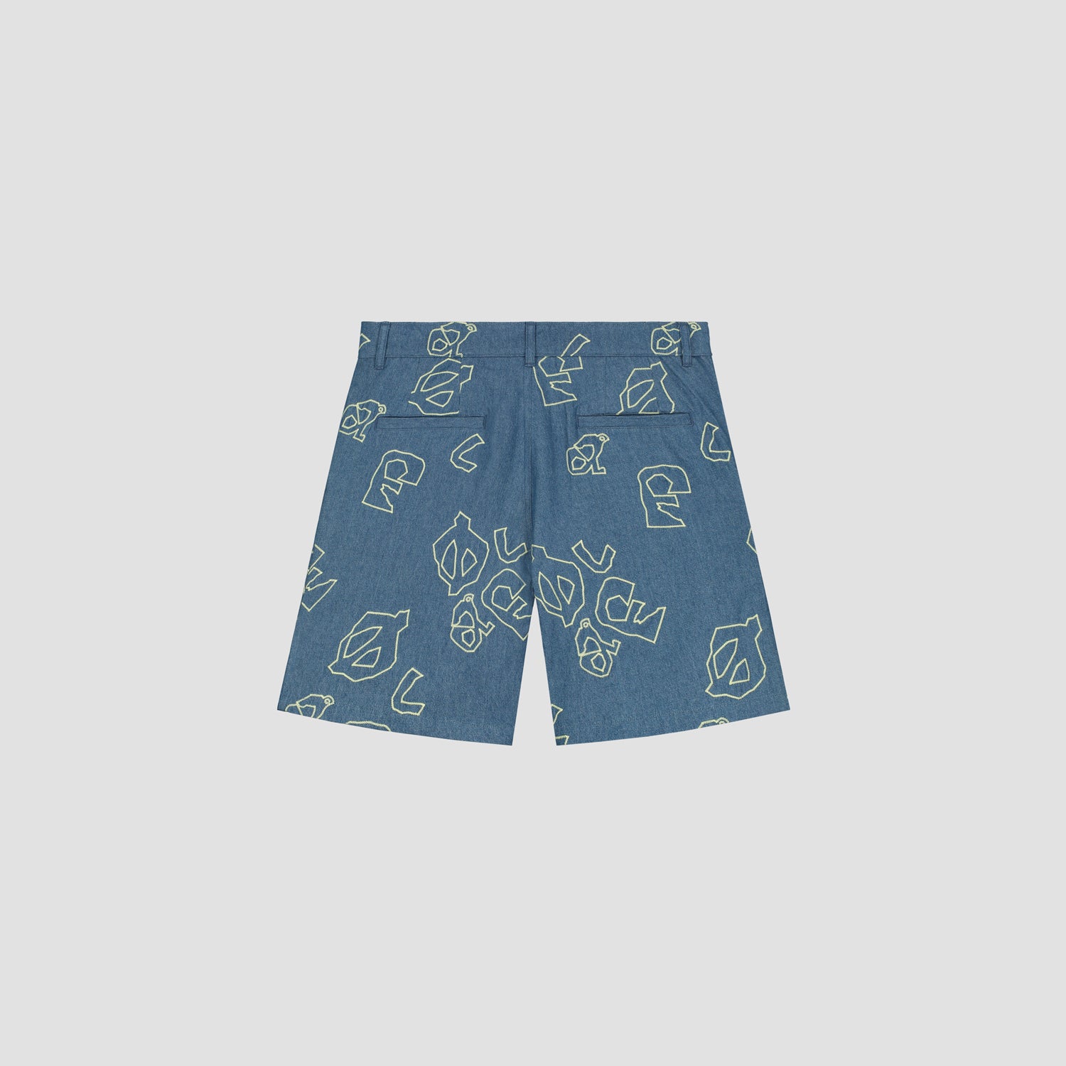 AOP Denim Shorts - Light Denim