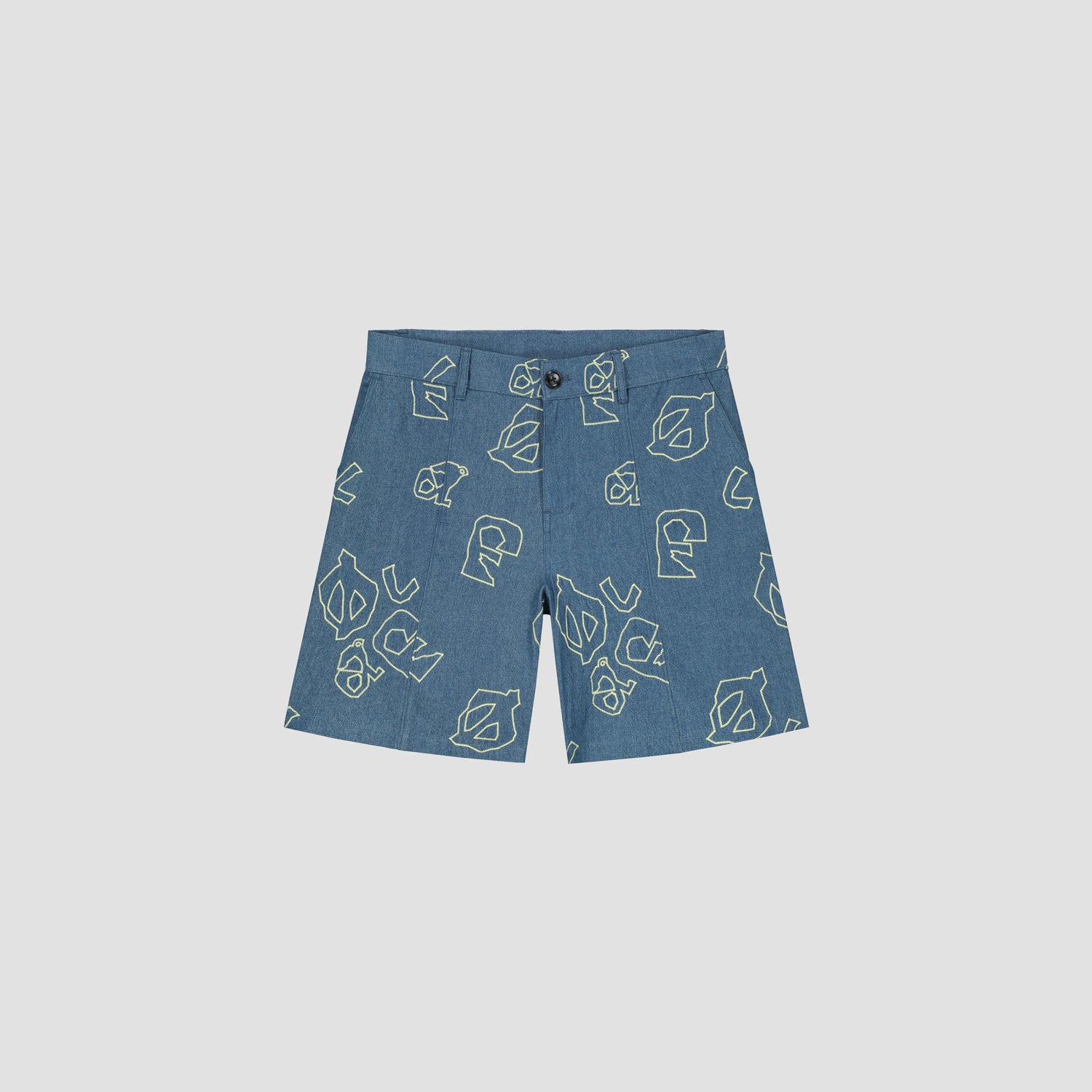 AOP Denim Shorts - Light Denim
