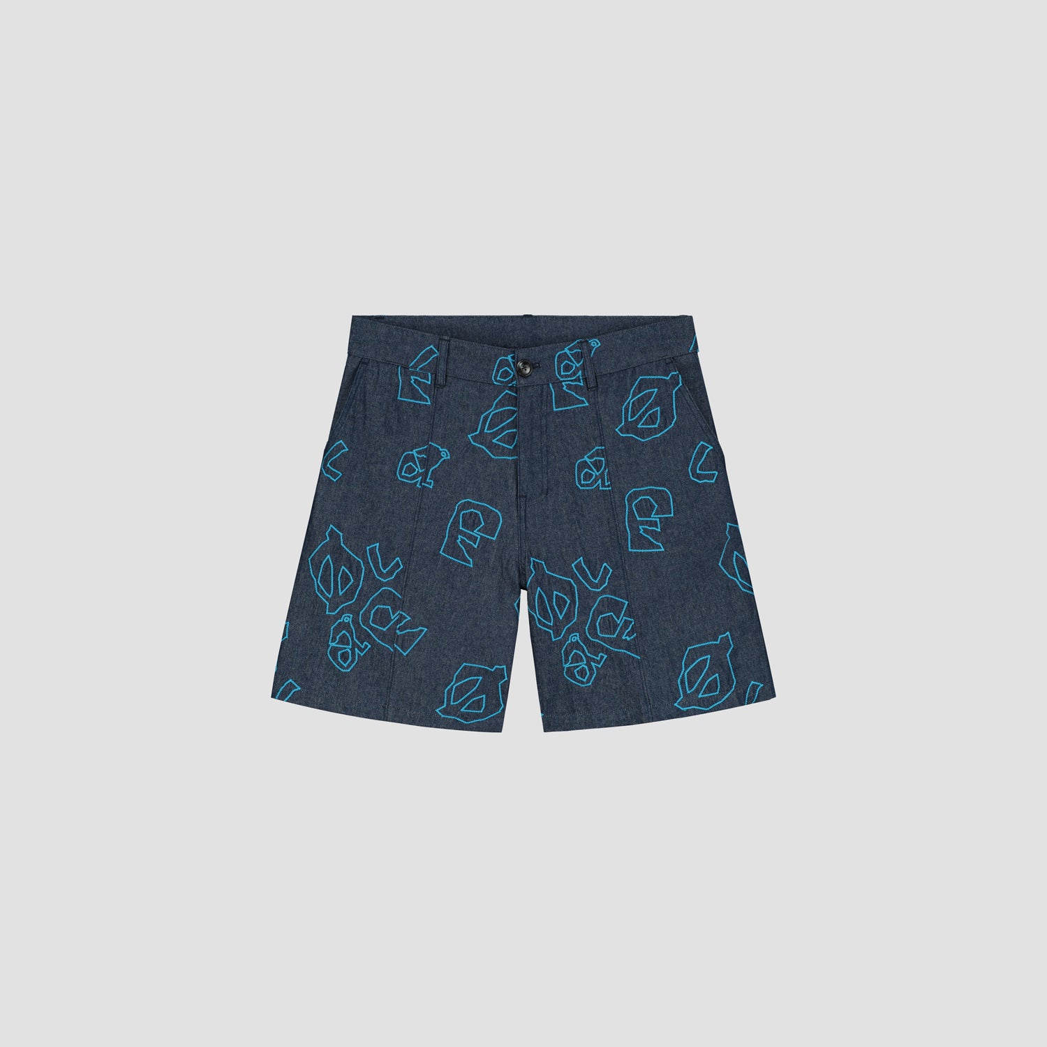 AOP Denim Shorts - Dark Denim