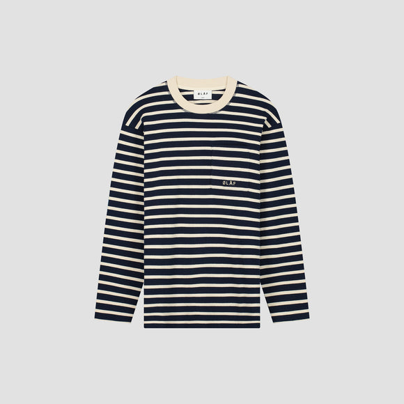 Stripe Sweatshirt - Navy / Off White