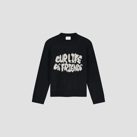 Stencil Knitted Crewneck - Black