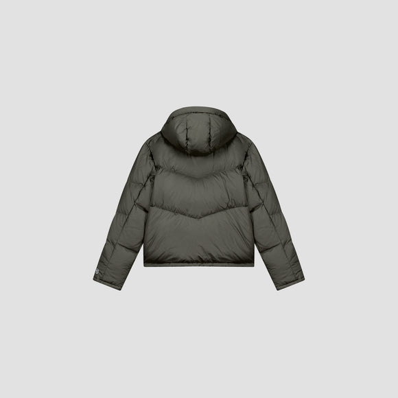 WMN Chevron Puffer Jacket - Olive Green