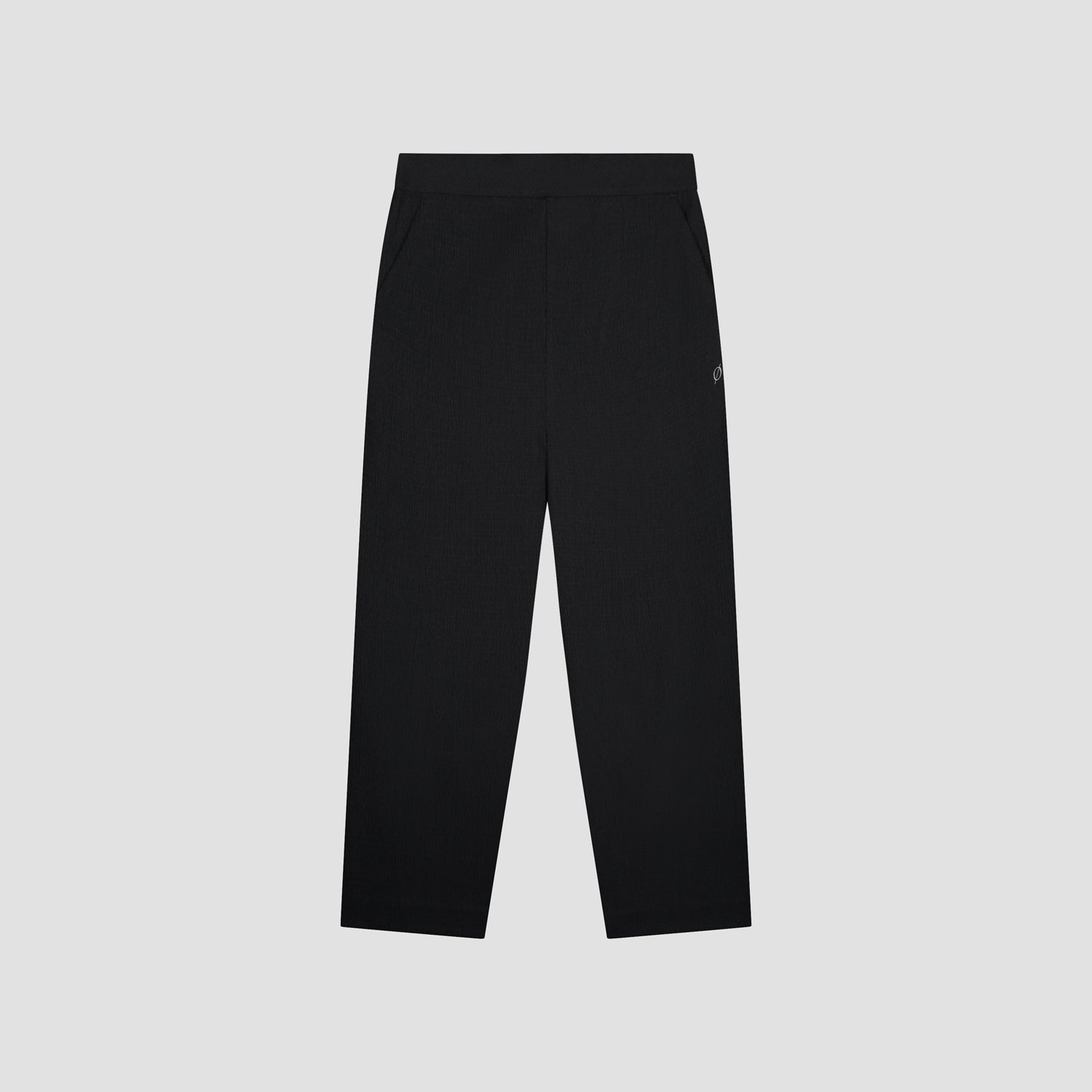 WMN Seersucker Slim Trousers - Black