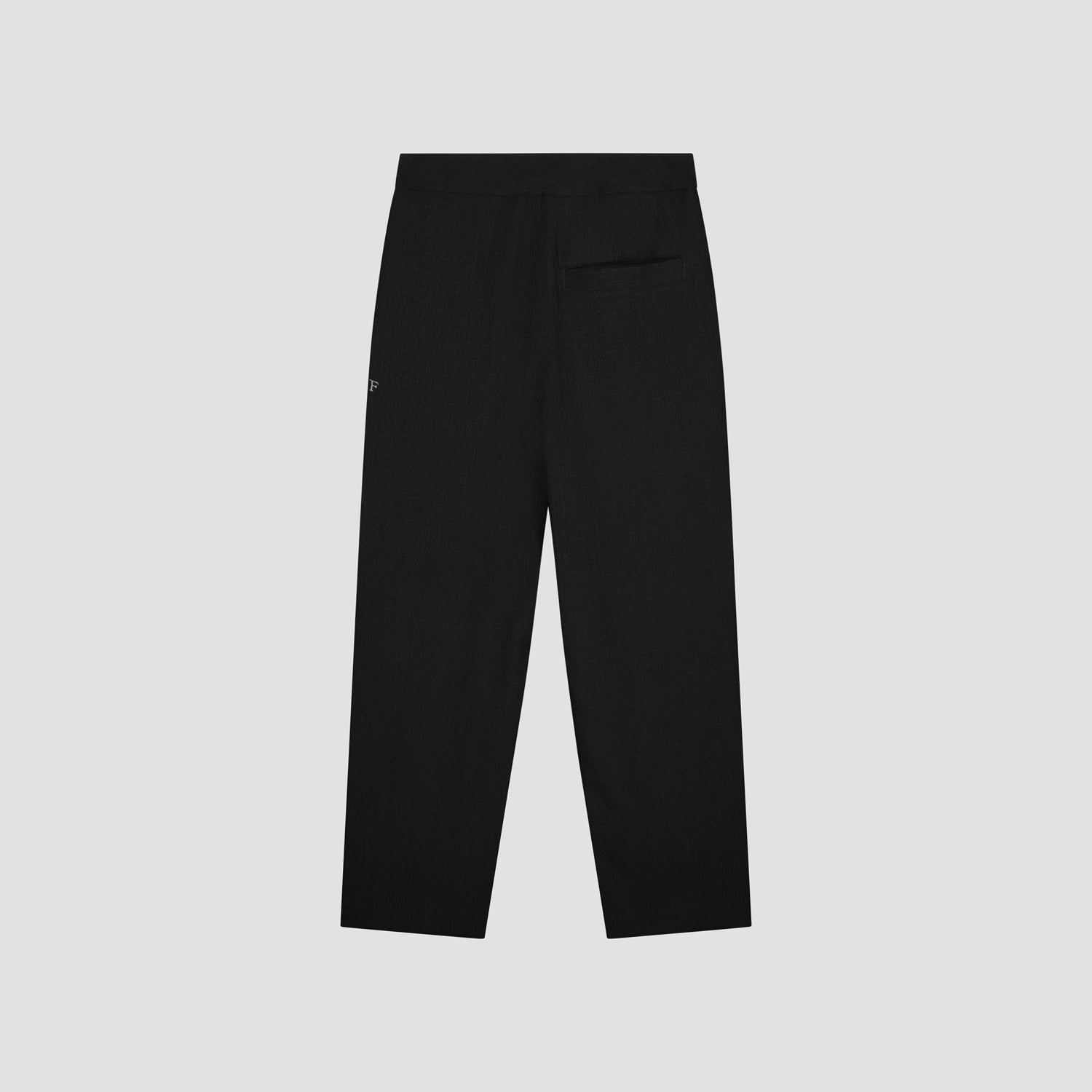 WMN Seersucker Slim Trousers - Black