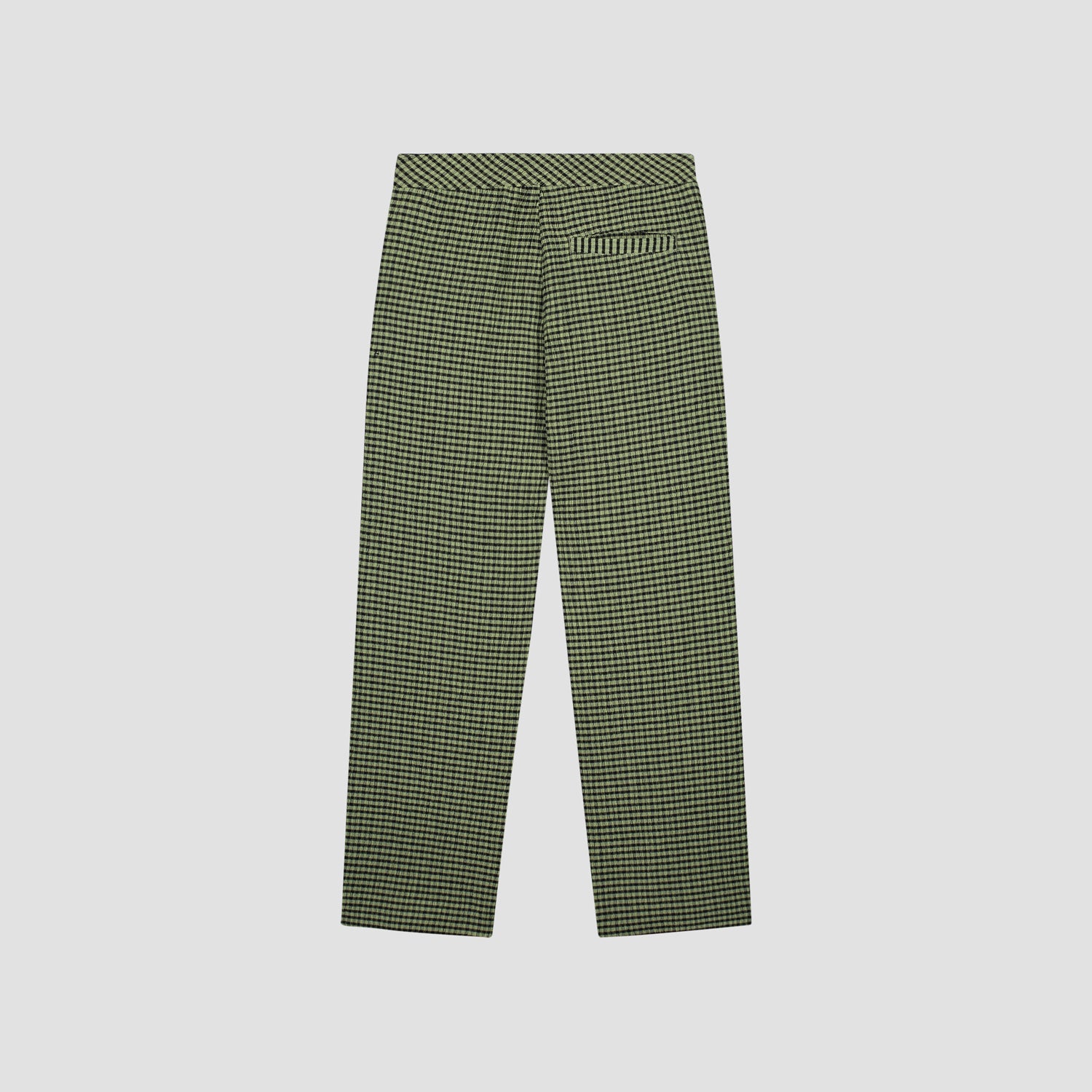 WMN Seersucker Slim Trousers - Green Check