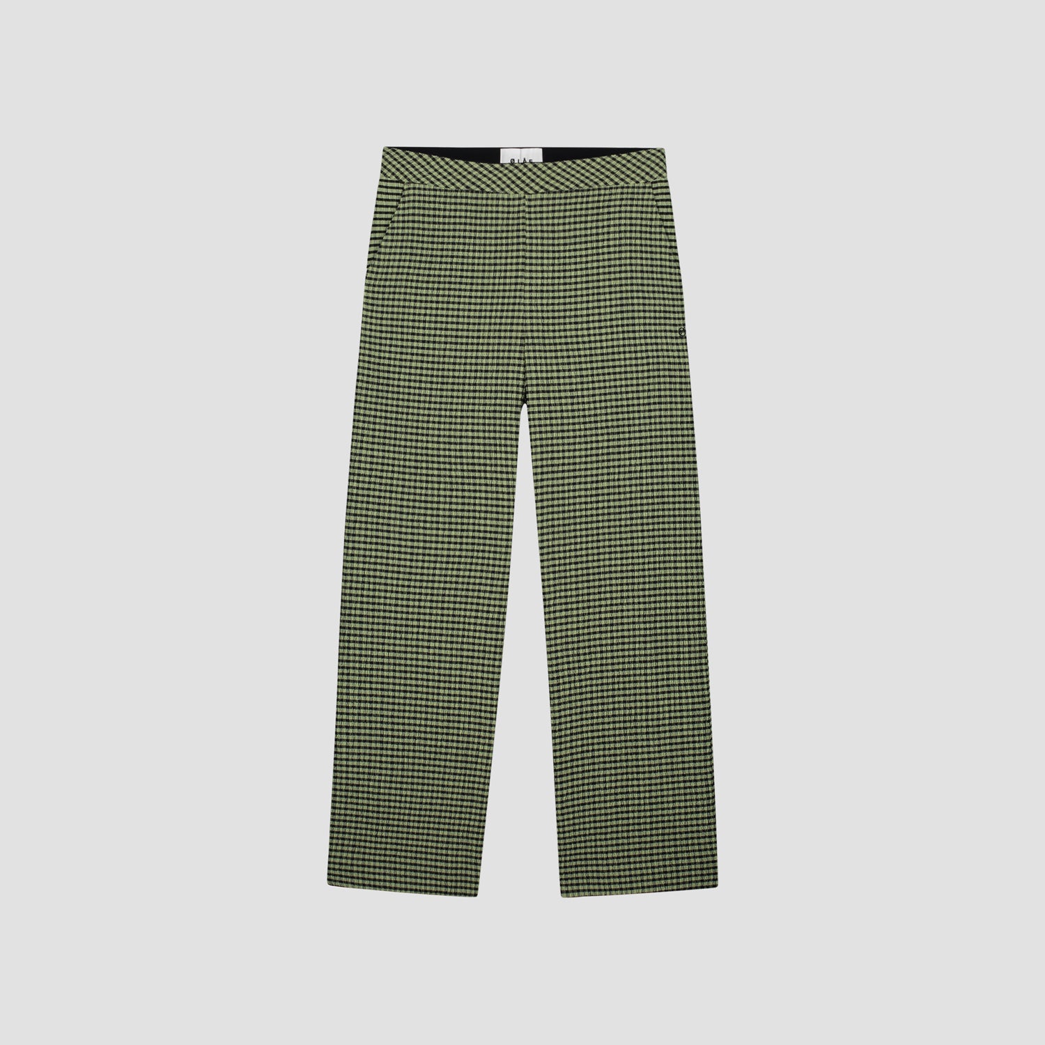 WMN Seersucker Slim Trousers - Green Check