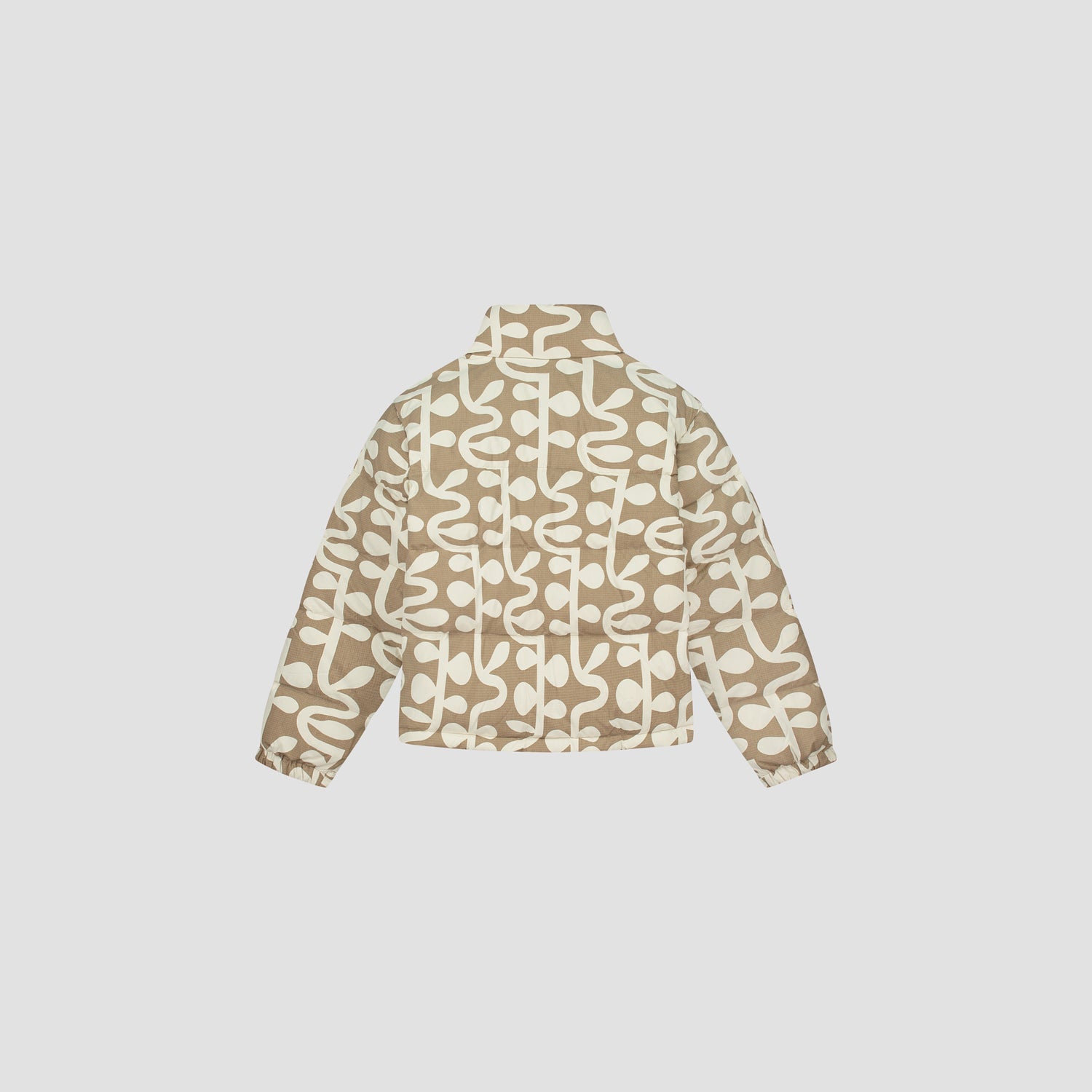 WMN Vine AOP Puffer Jacket - Beige / Off White