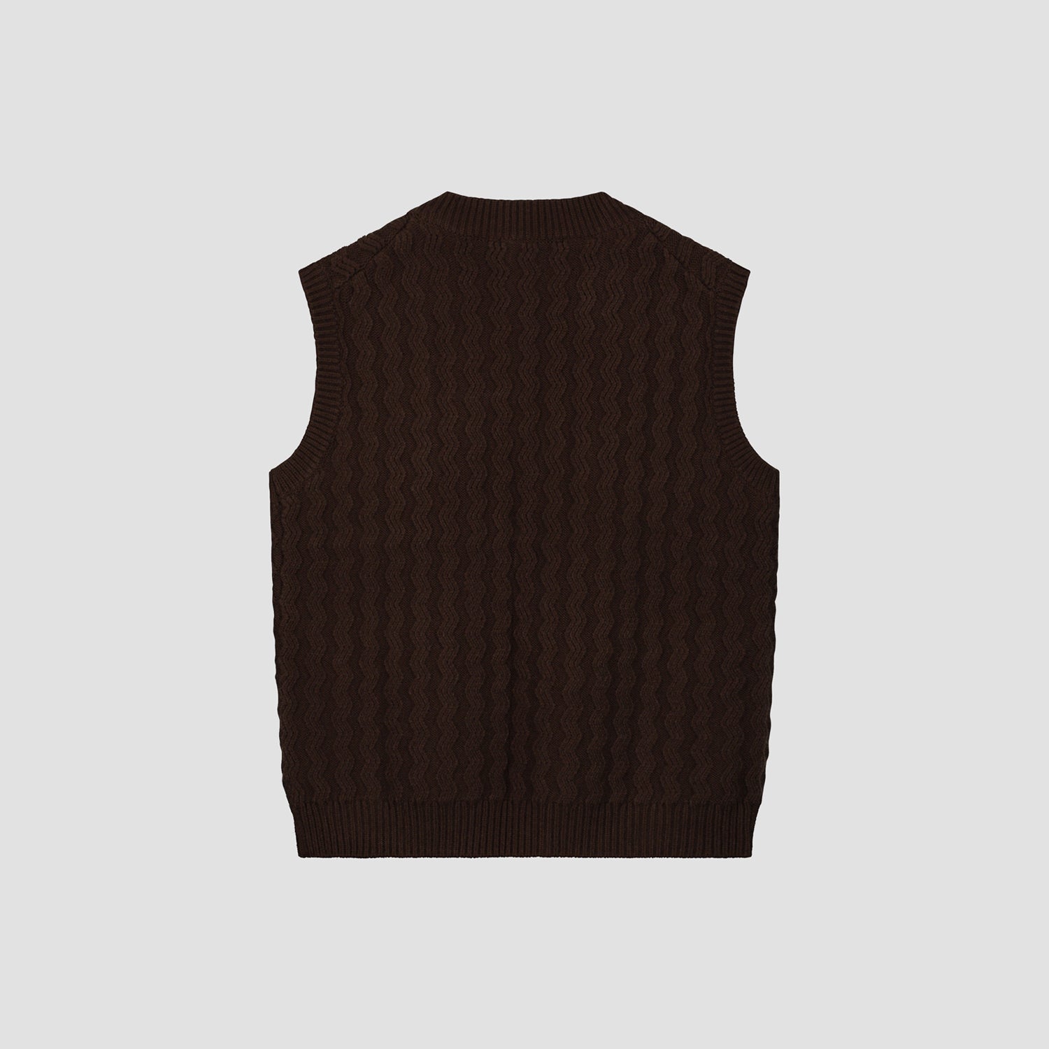 WMN Wavy Knit Vest - Dark Brown
