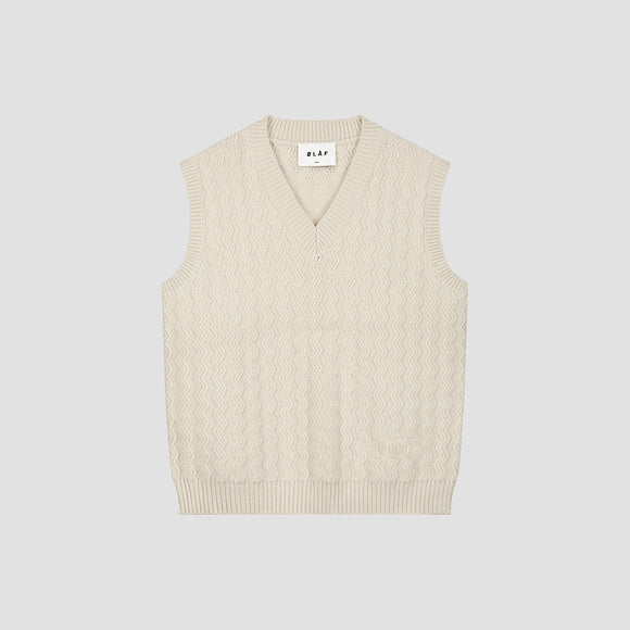 WMN Wavy Knit Vest - Off White