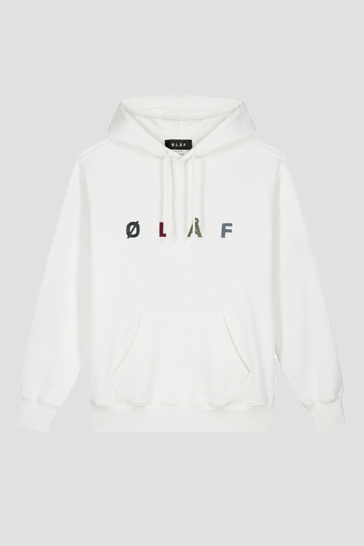 OLAF CHAINSTITCH HOODIE | WHITE / HEATHER GREY