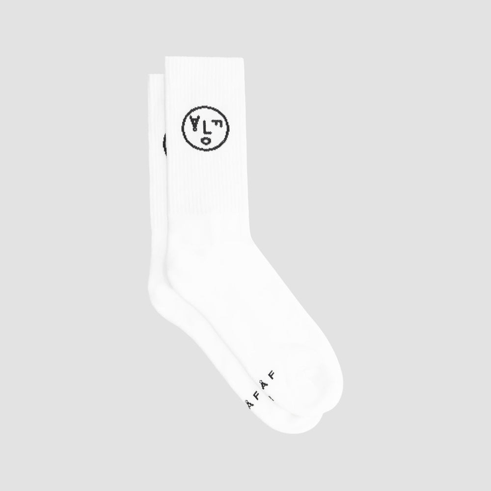 FACE SOCKS | WHITE / BLACK