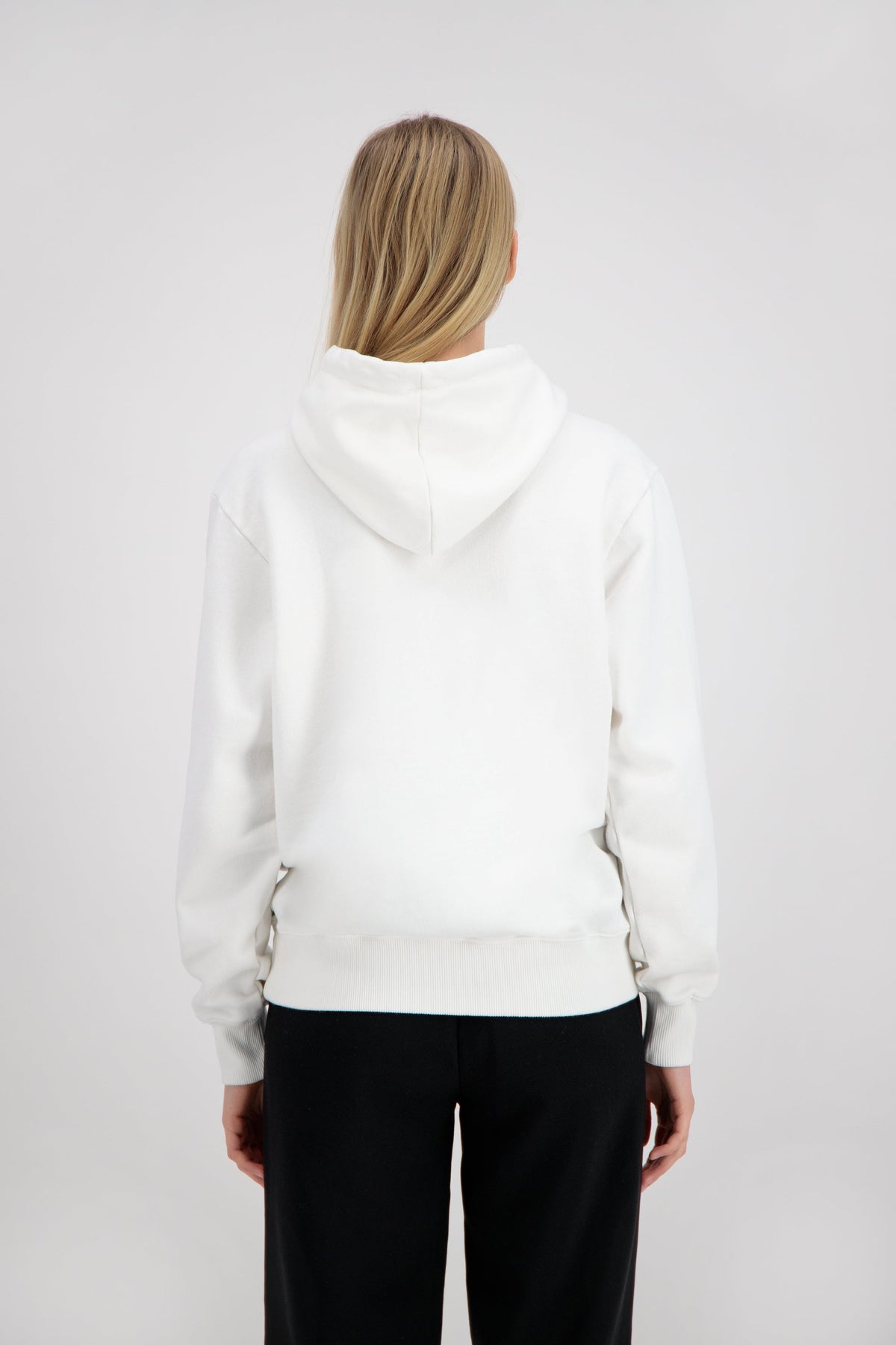 OLAF CHAINSTITCH HOODIE | WHITE / HEATHER GREY