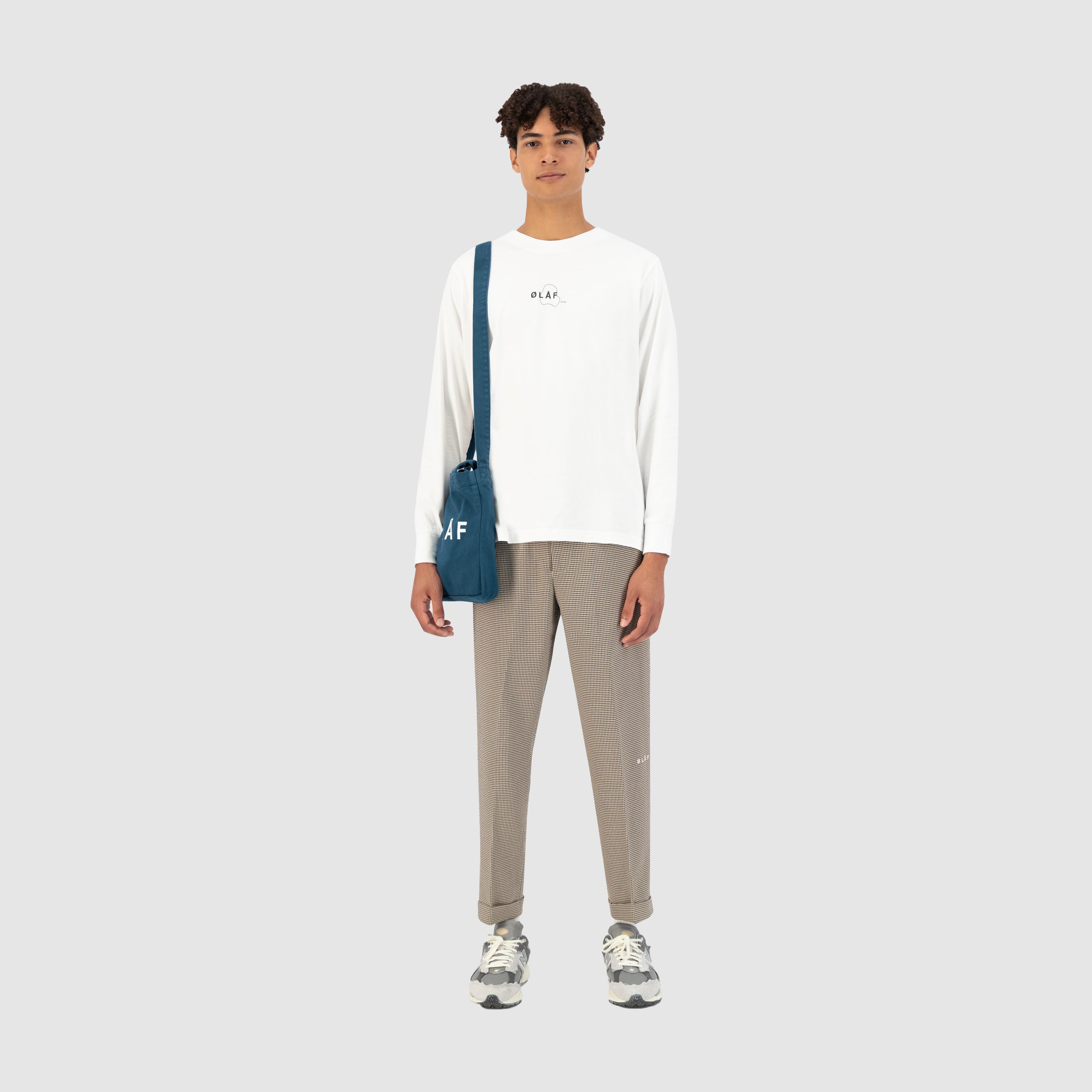 Slim Elasticated Trousers - Houndstooth