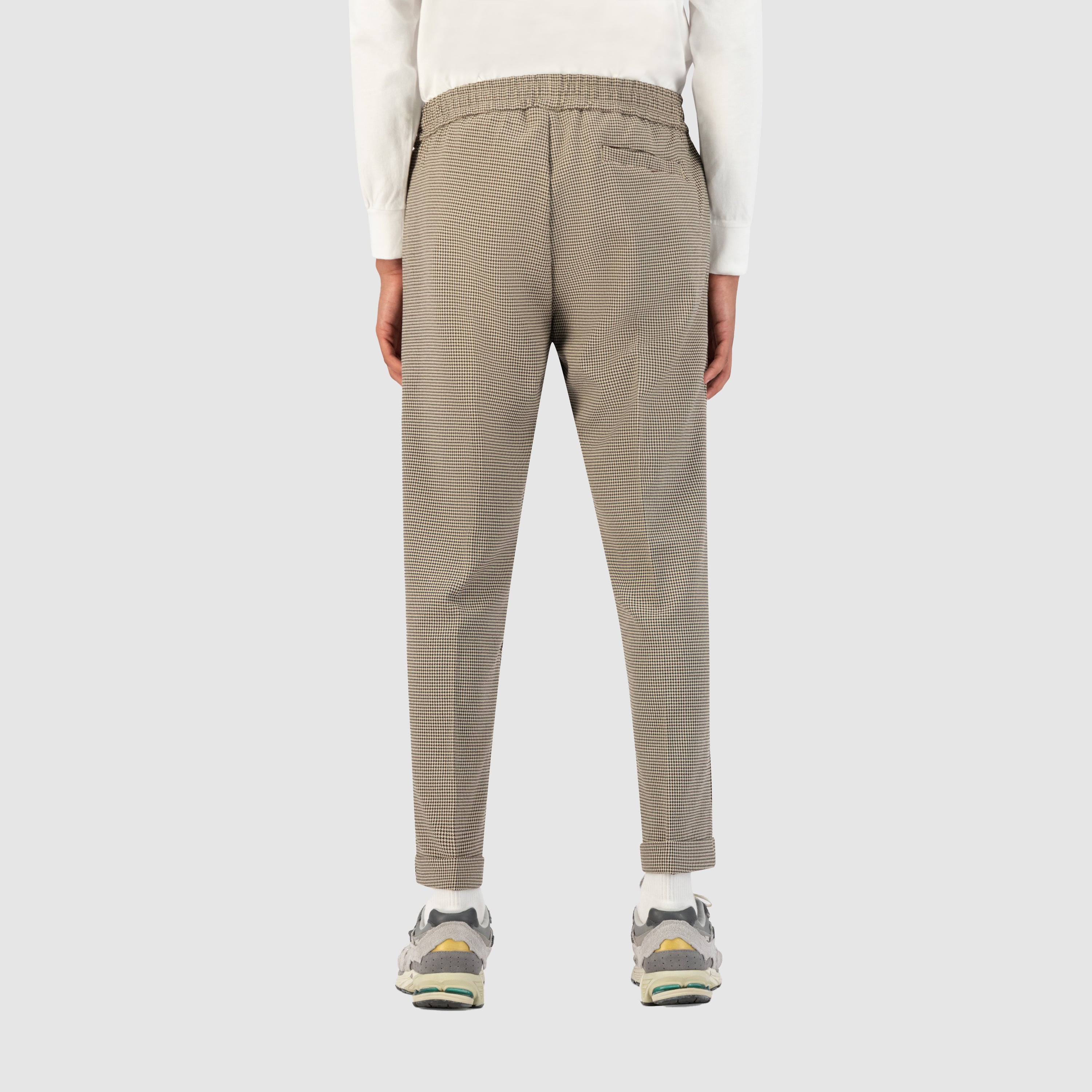 Slim Elasticated Trousers - Houndstooth