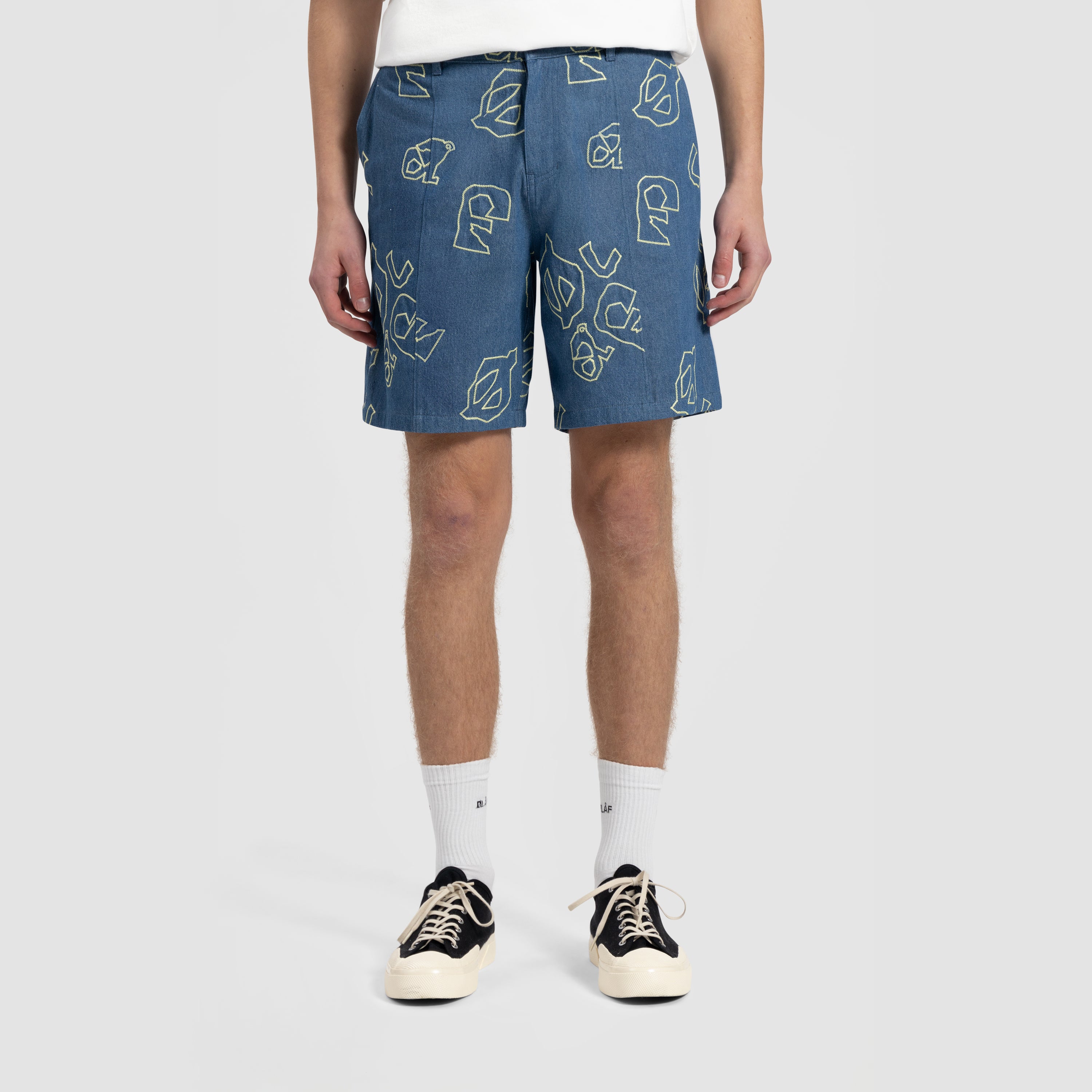 AOP Denim Shorts - Light Denim