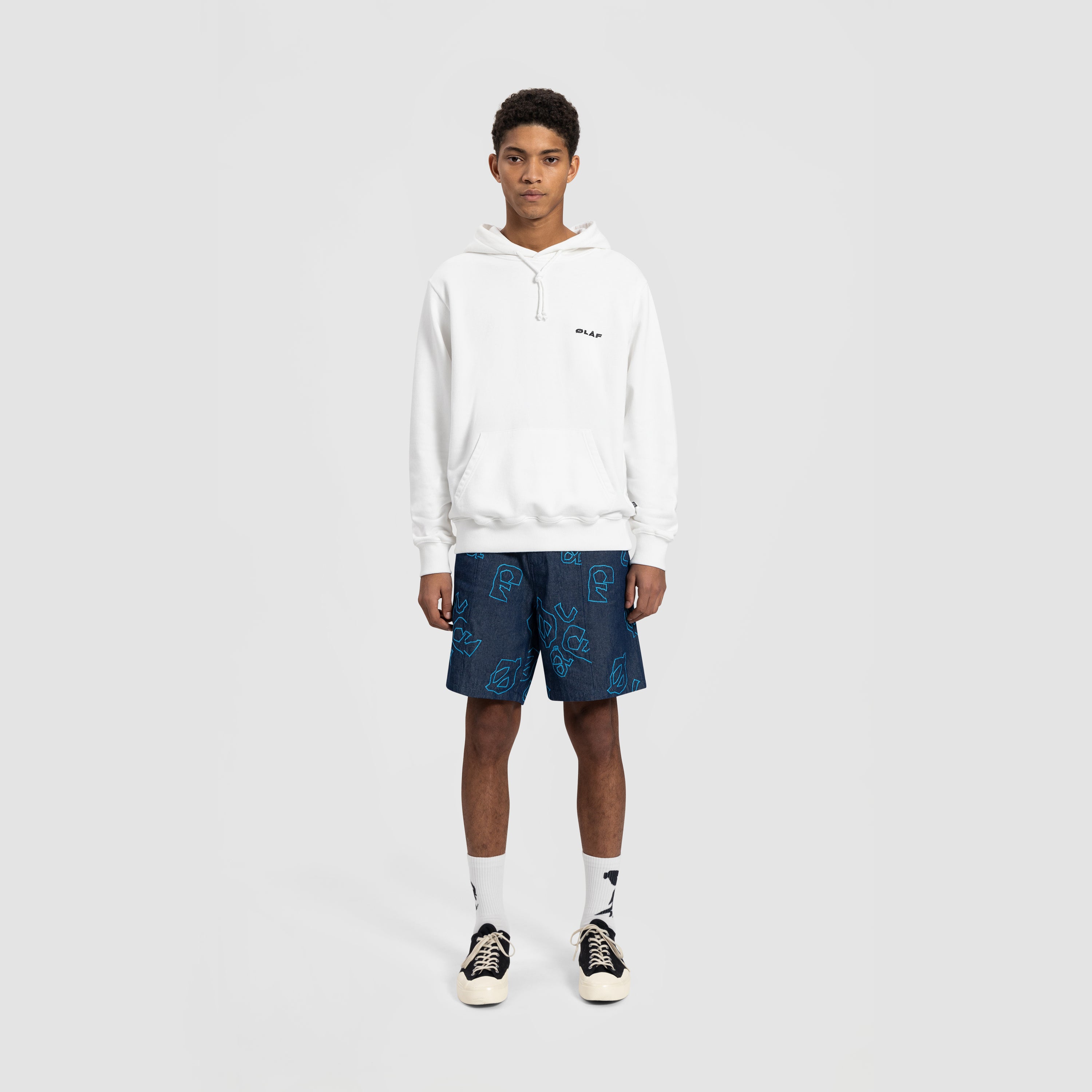 AOP Denim Shorts - Dark Denim