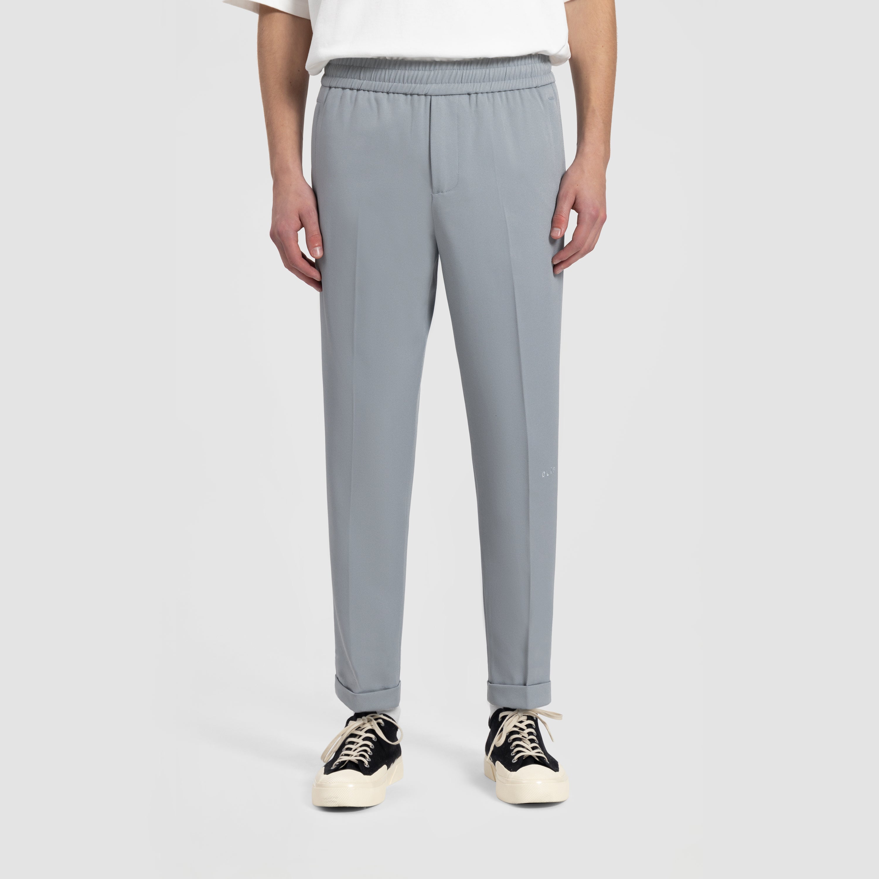 Slim Elasticated Trouser - Light Grey