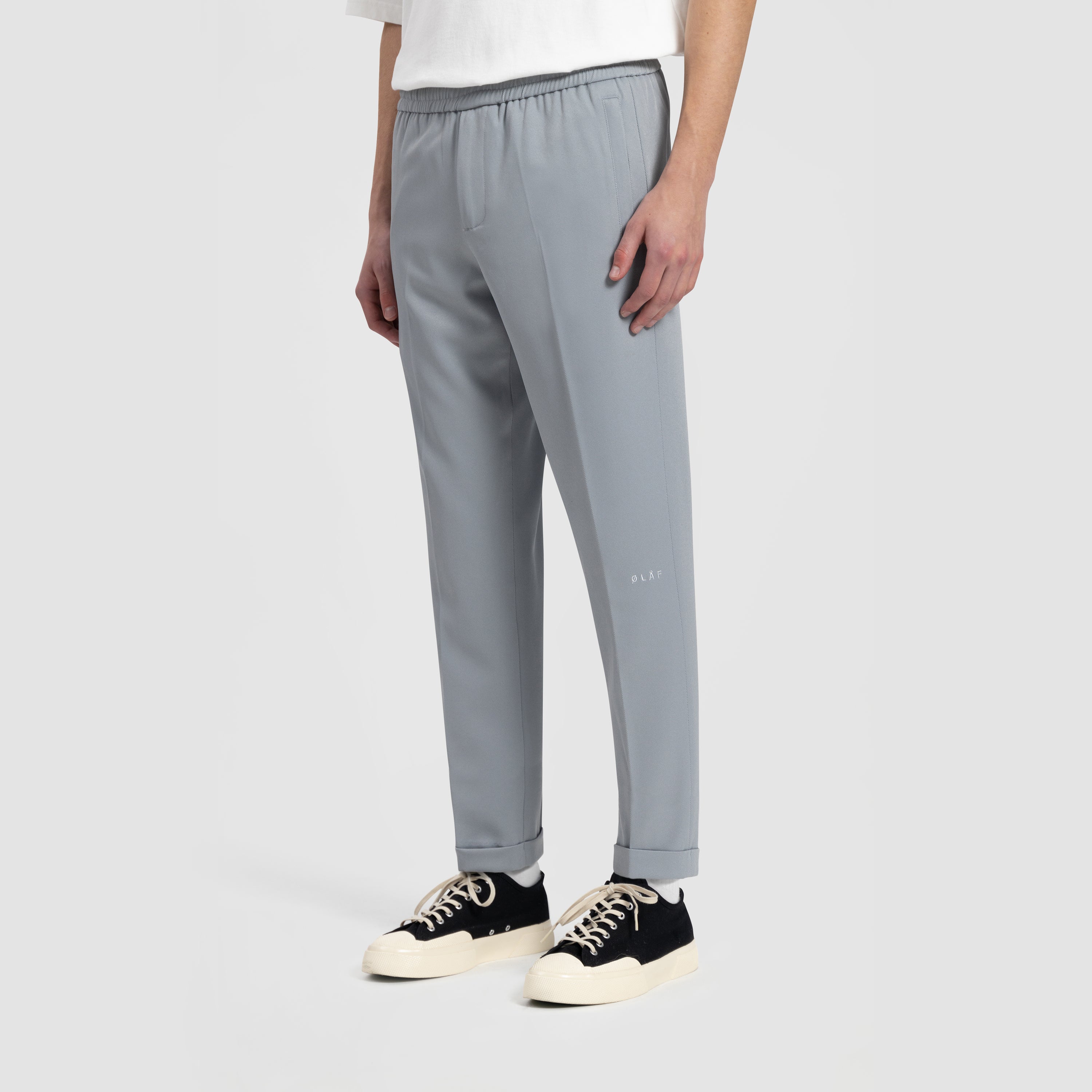 Slim Elasticated Trouser - Light Grey