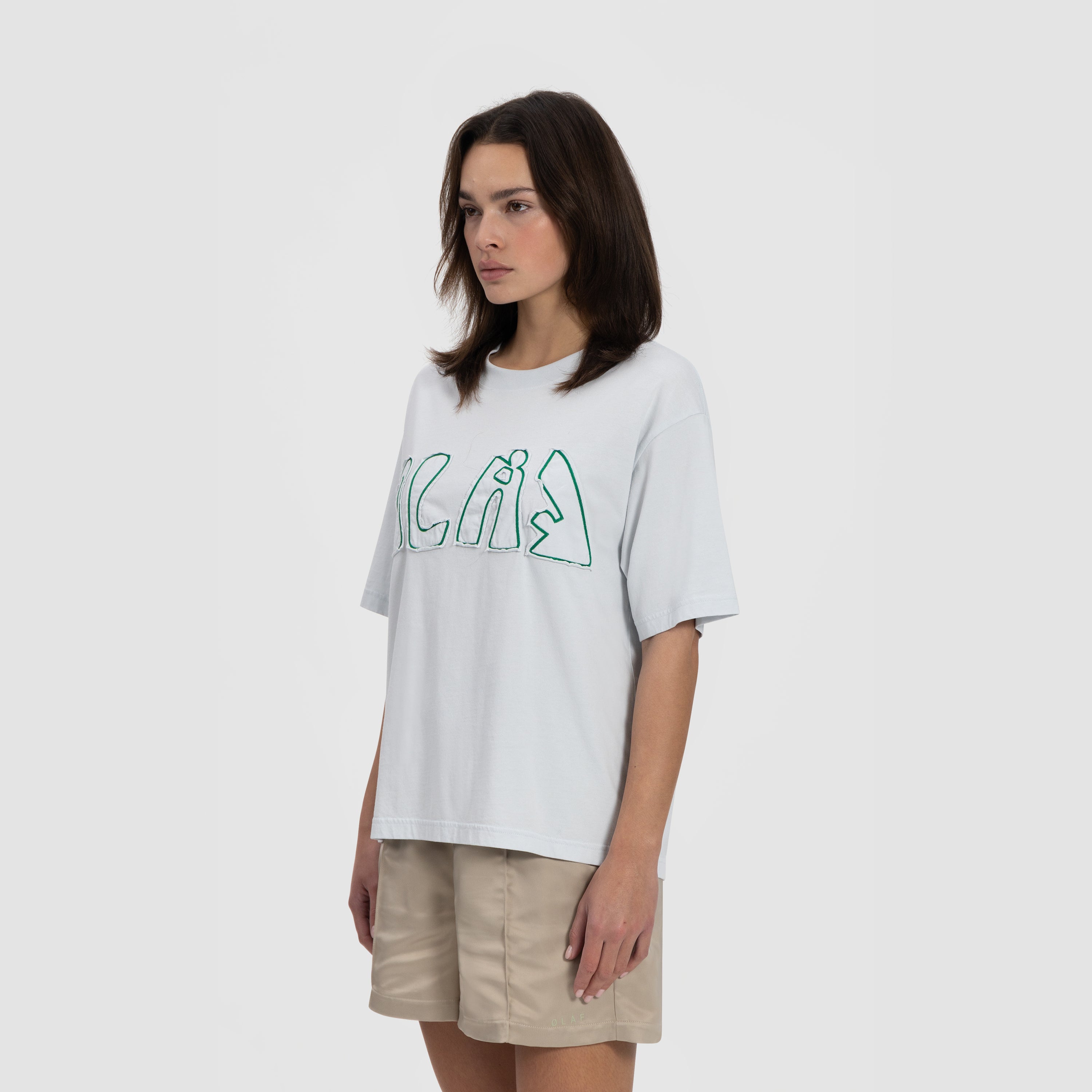 WMN Cropped Racing Tee - Ice Blue