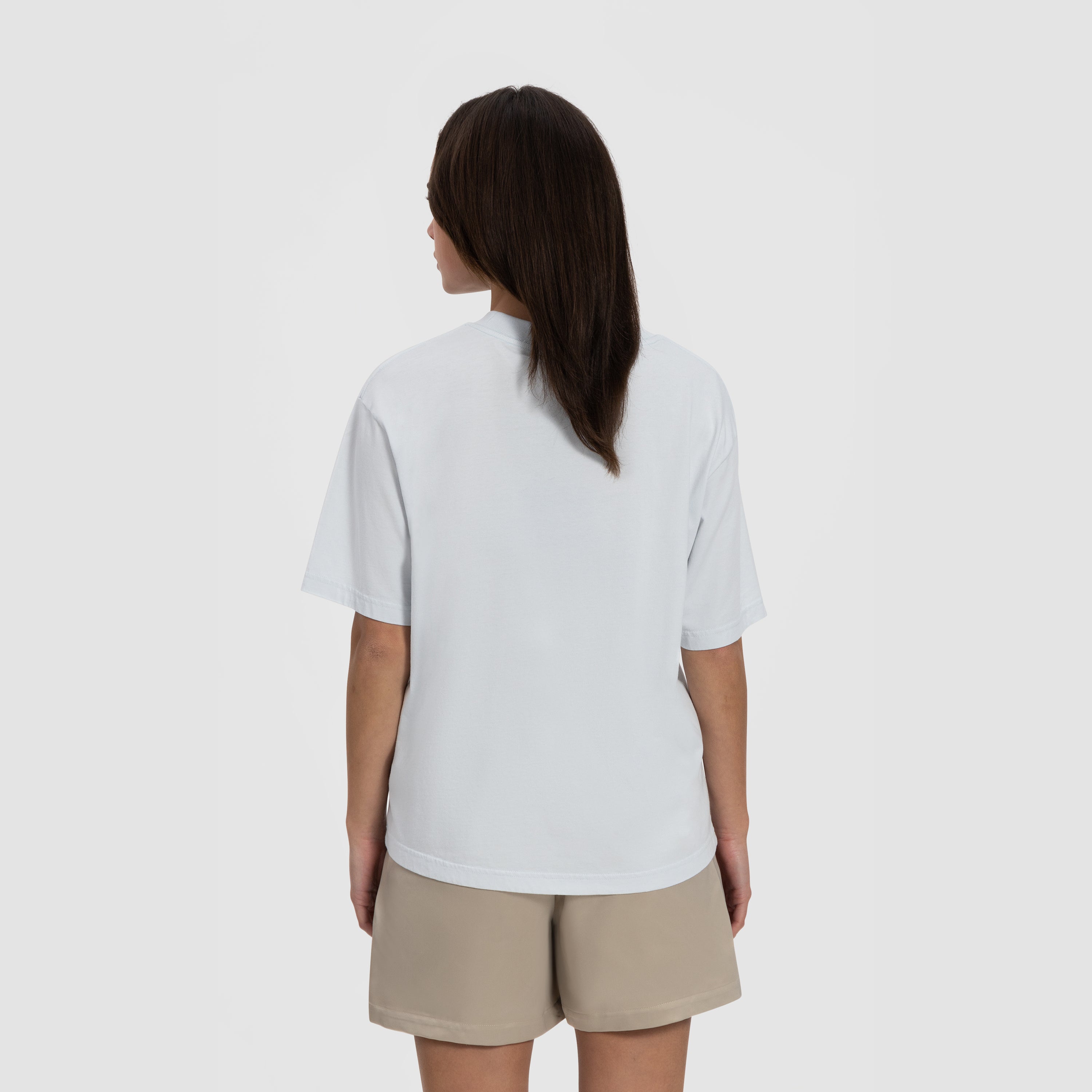 WMN Cropped Racing Tee - Ice Blue