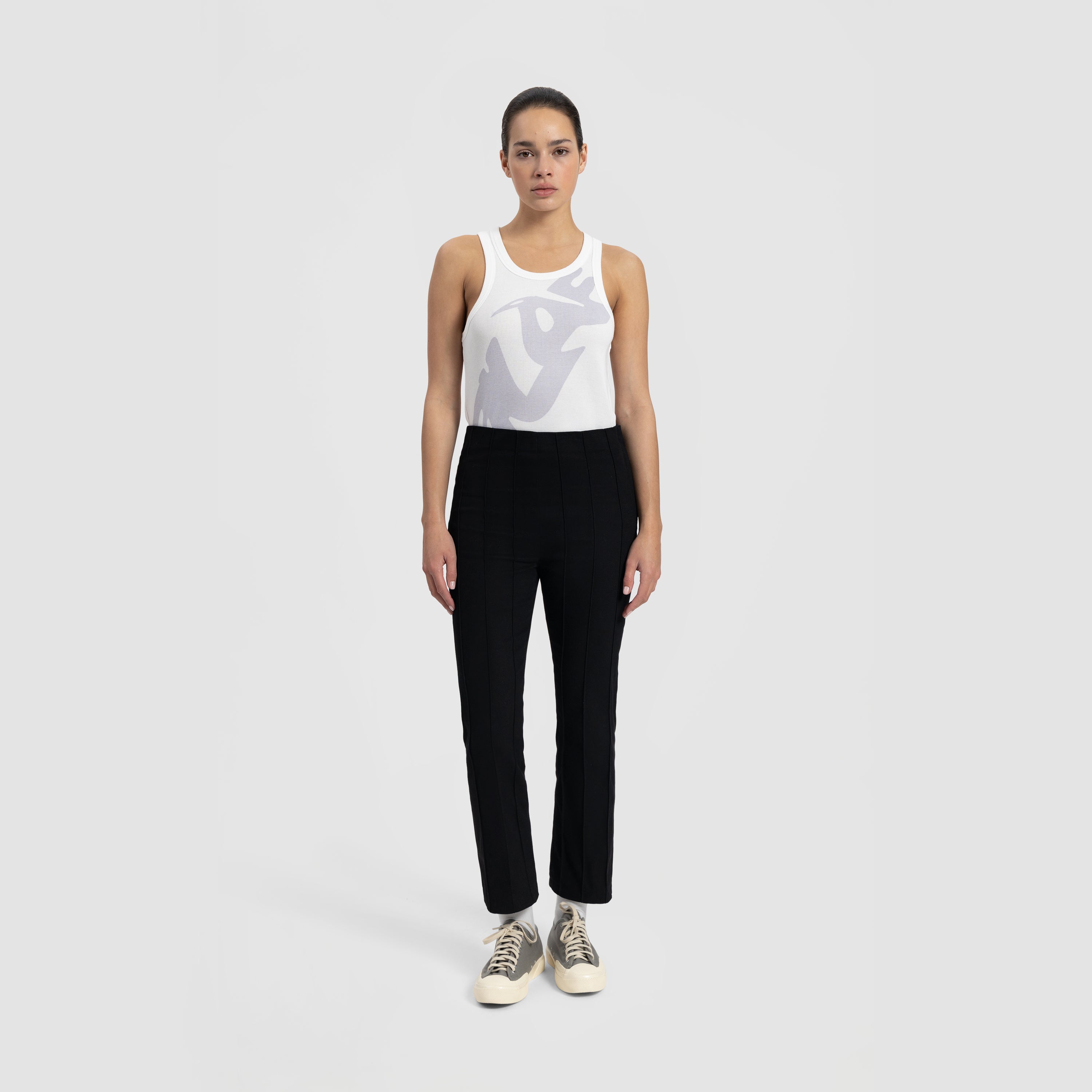 WMN Cotton Pintuck Trouser - Black