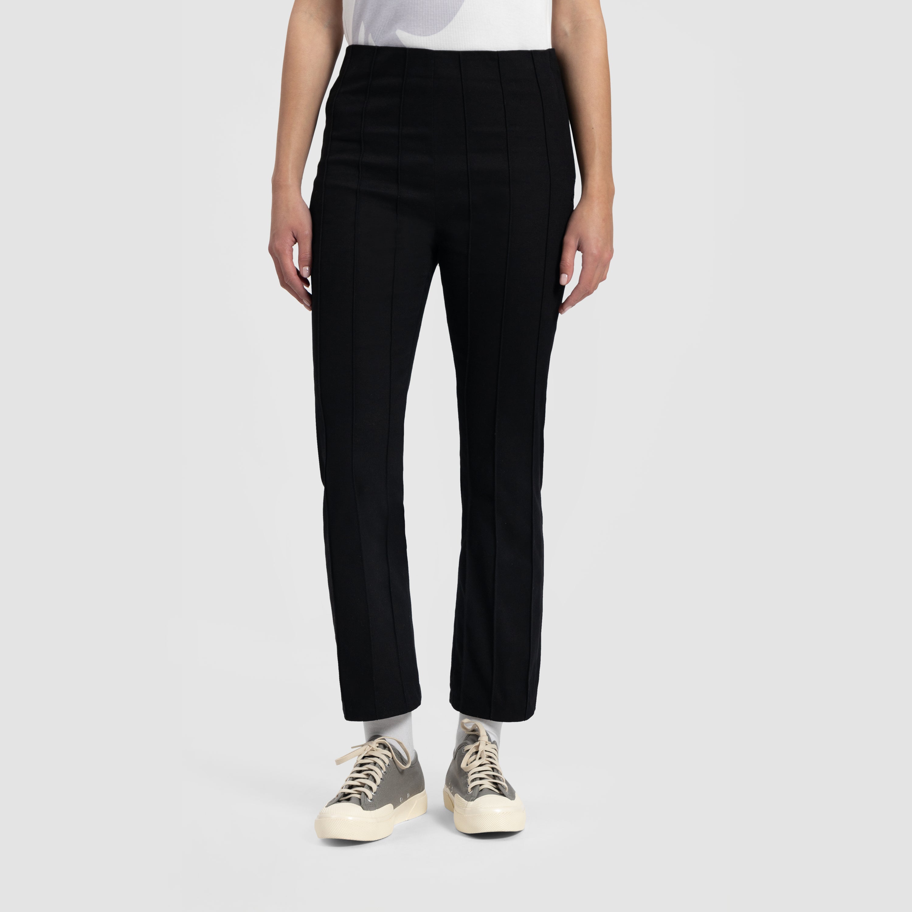 WMN Cotton Pintuck Trouser - Black