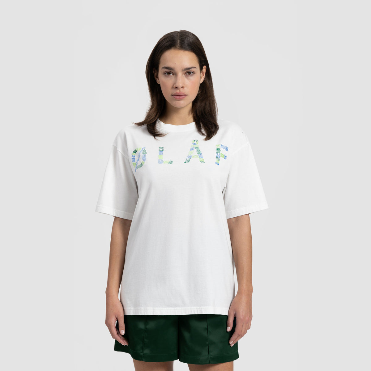 OLAF WMN MULTI STITCH TEE | OPTICAL WHITE