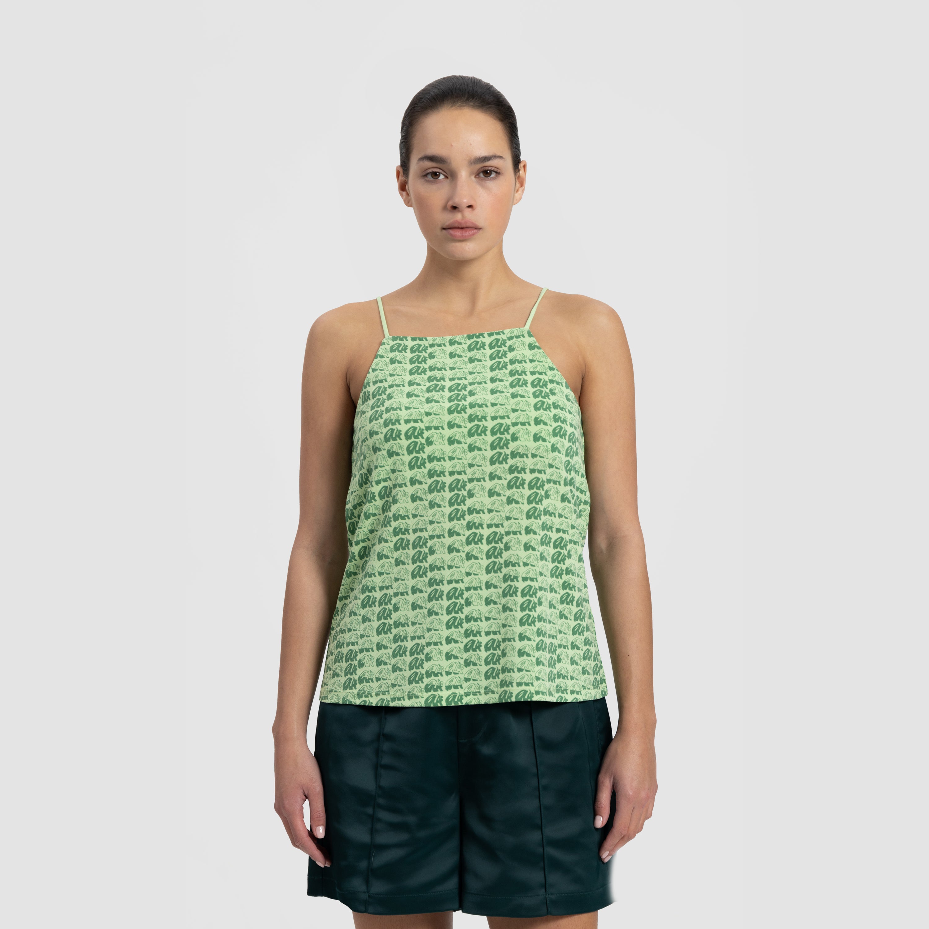 WMN Blur AOP Camisol - Light Green