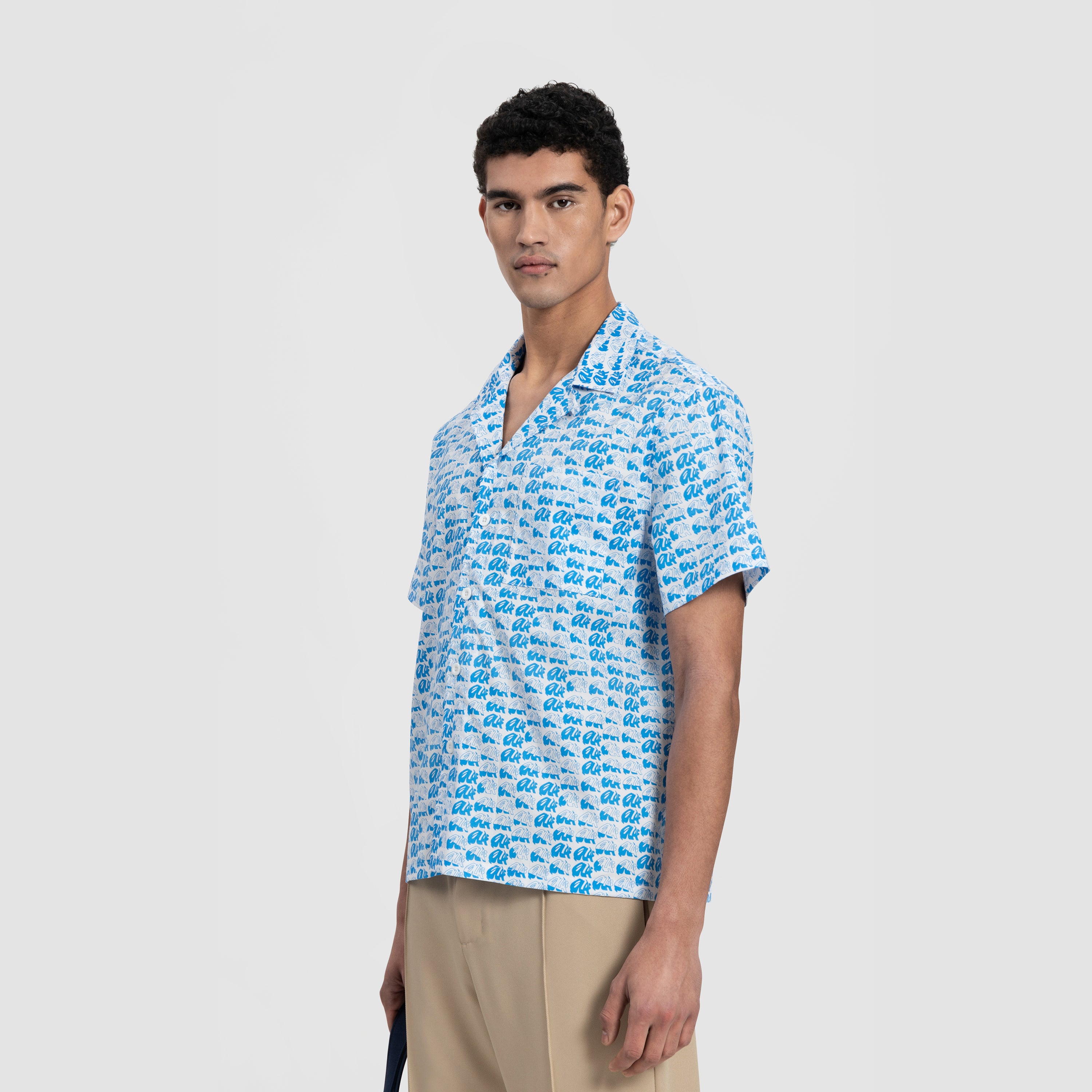 AOP Blur SS Shirt - Azure Blue