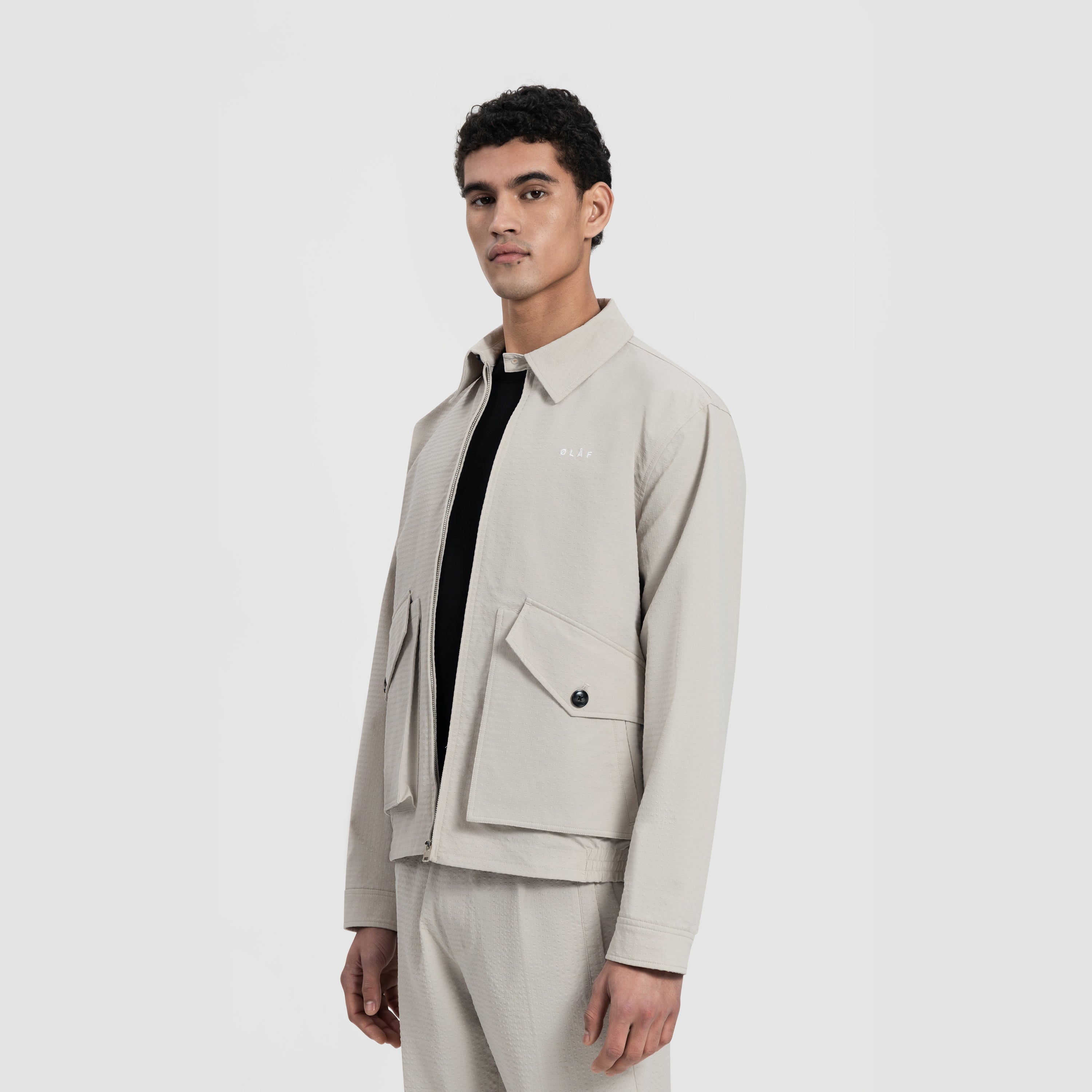 Seersucker Baracuta Jacket - Cement