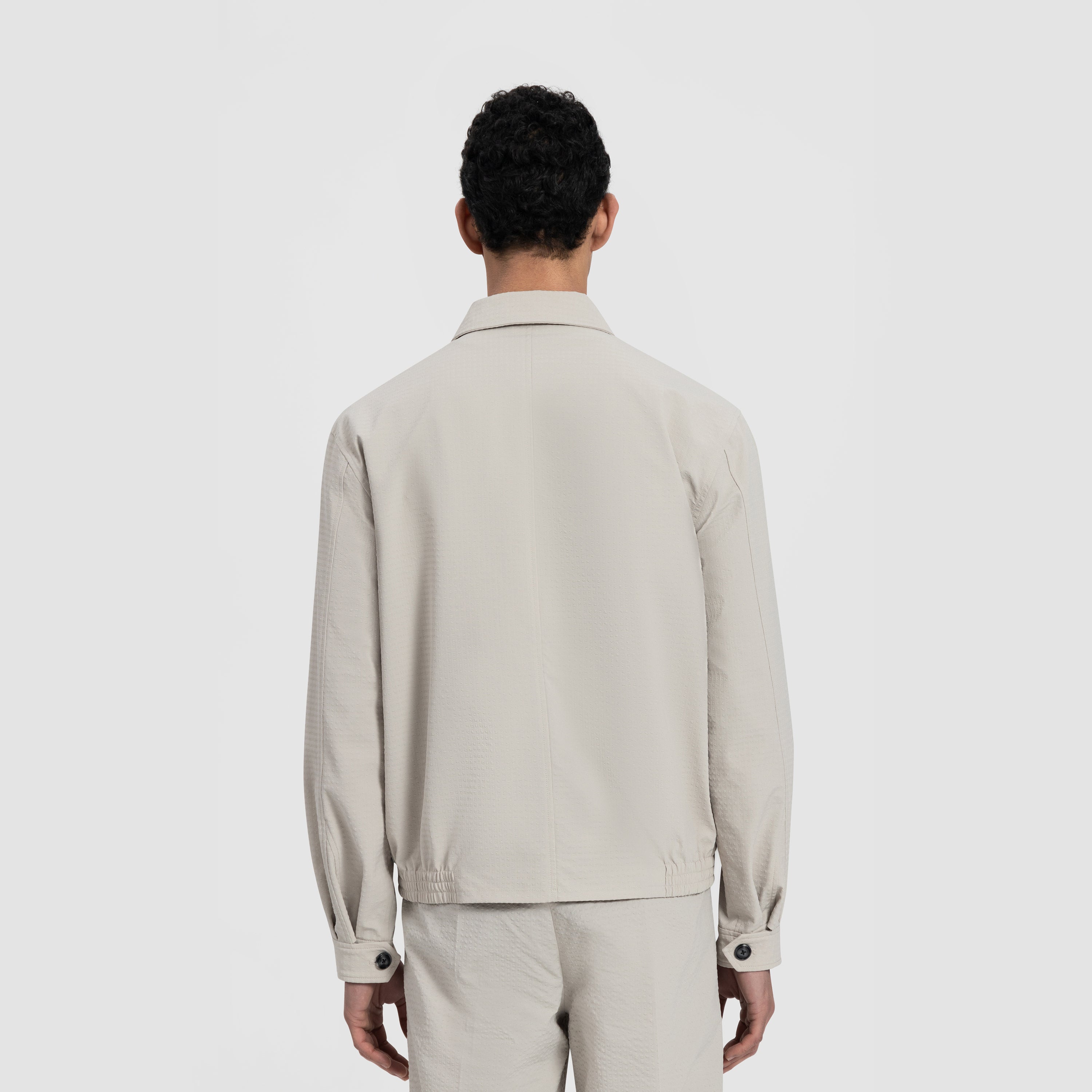 Seersucker Baracuta Jacket - Cement