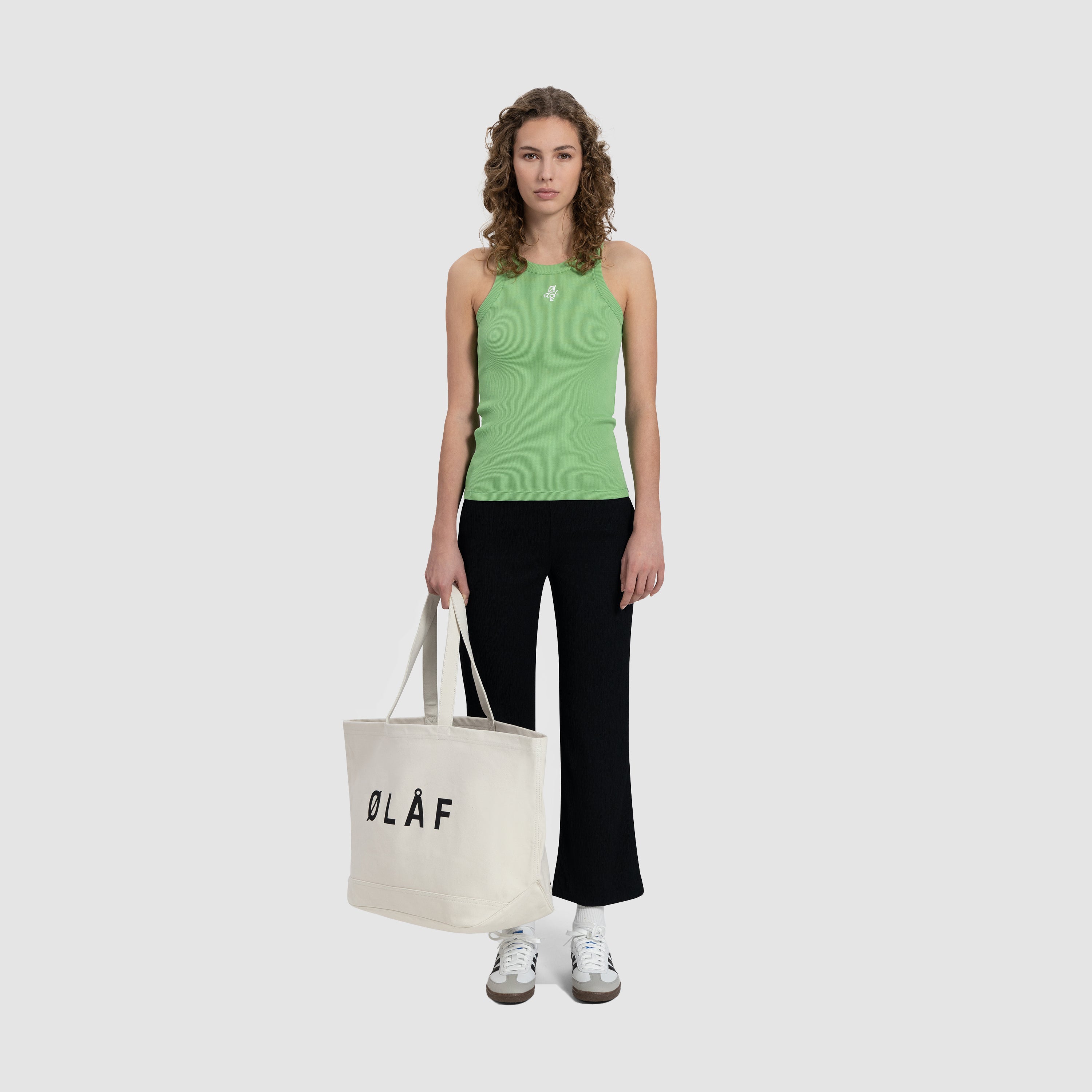 WMN Seersucker Slim Trousers - Black