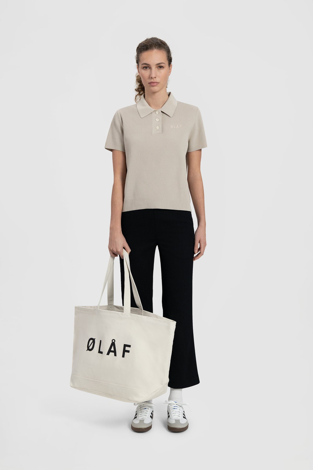 OLAF WMN LIGHTWEIGHT POLO | CEMENT
