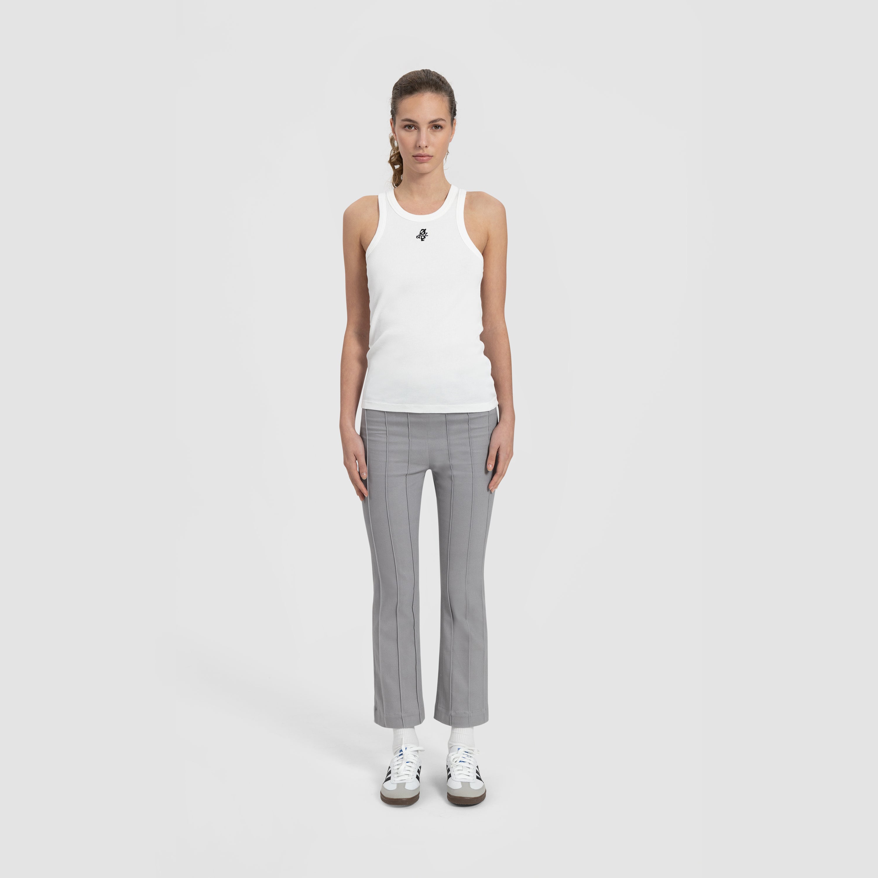 WMN Cotton Pintuck Trouser - Grey