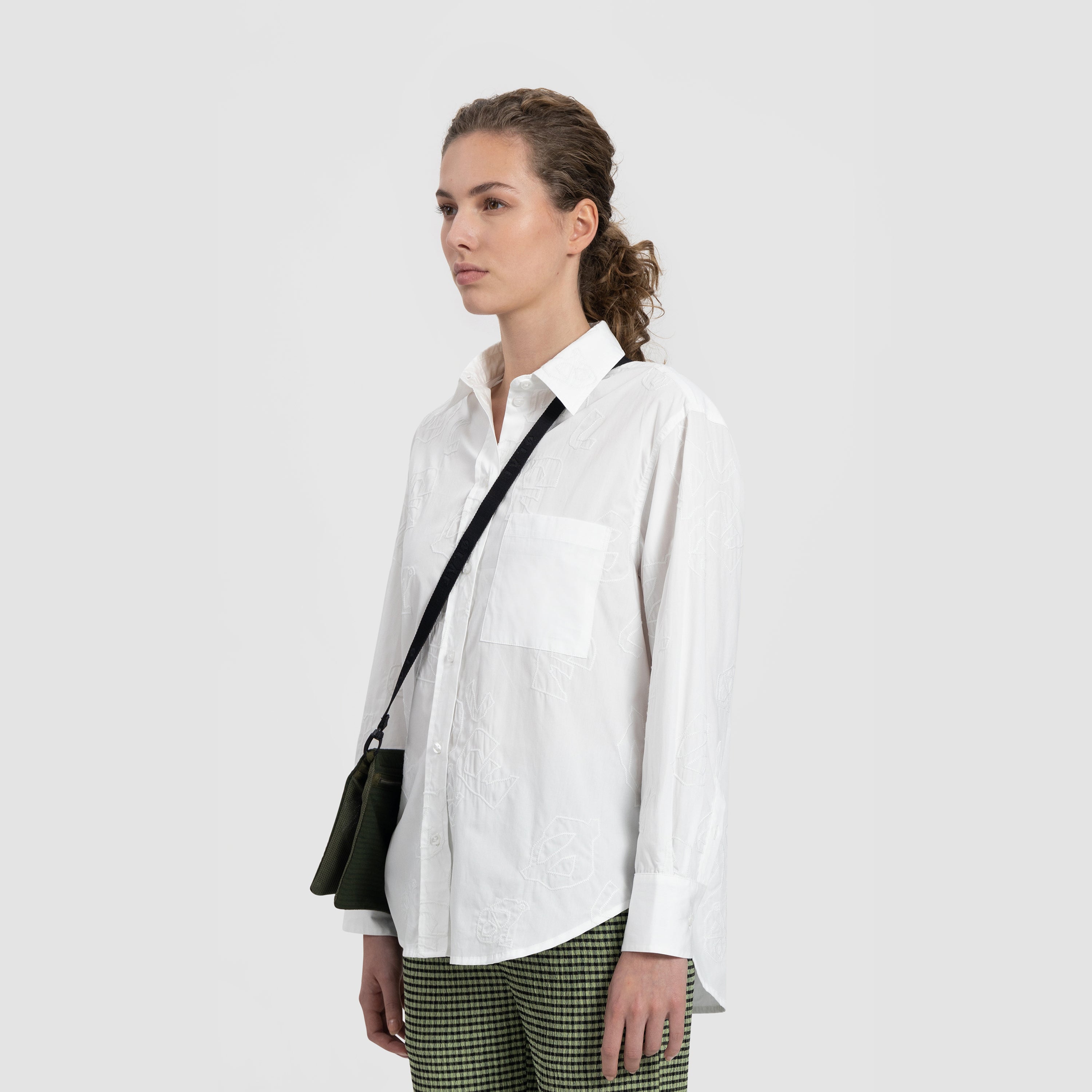 WMN Office Embro Shirt - White