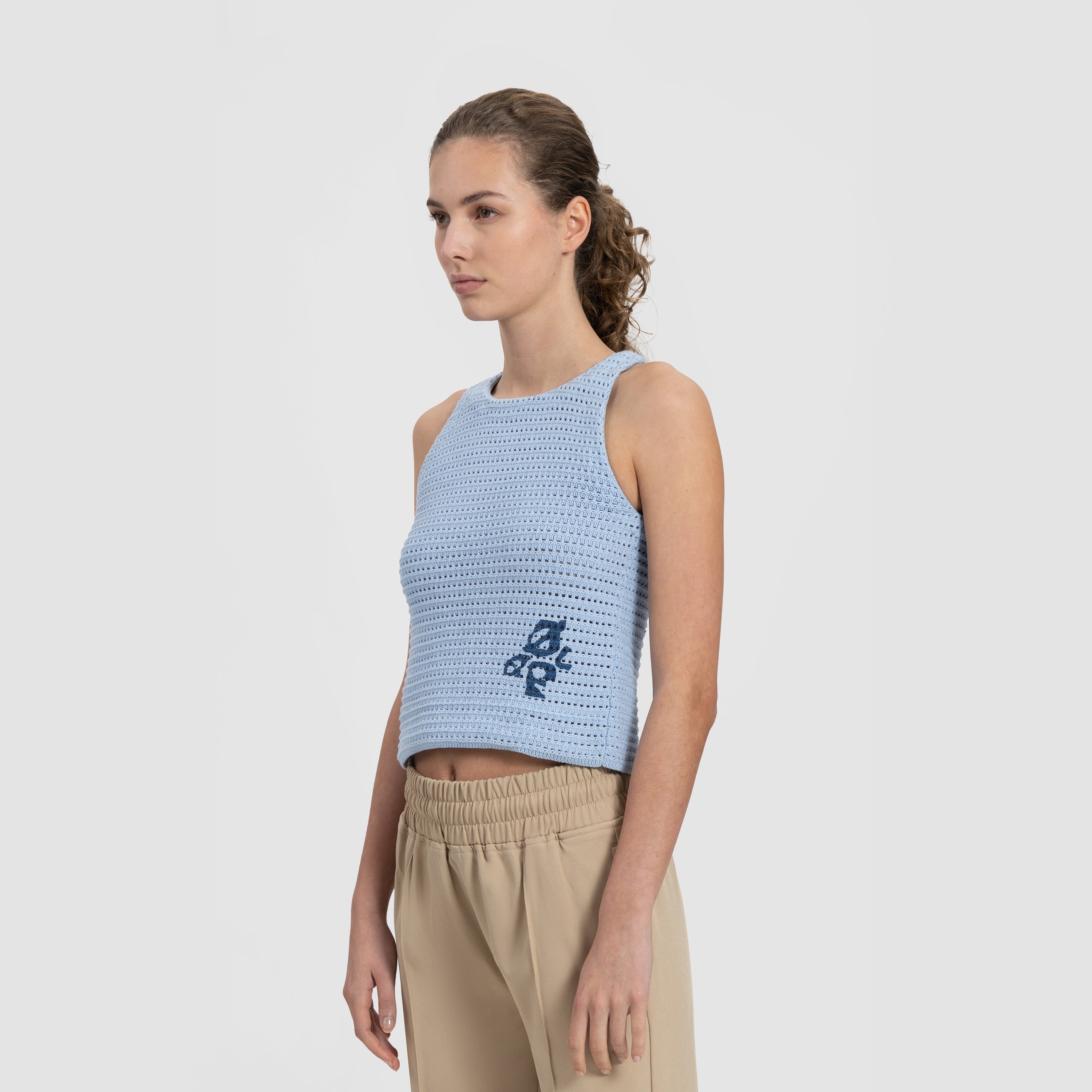 WMN Crochet Knit Top - Baby Blue