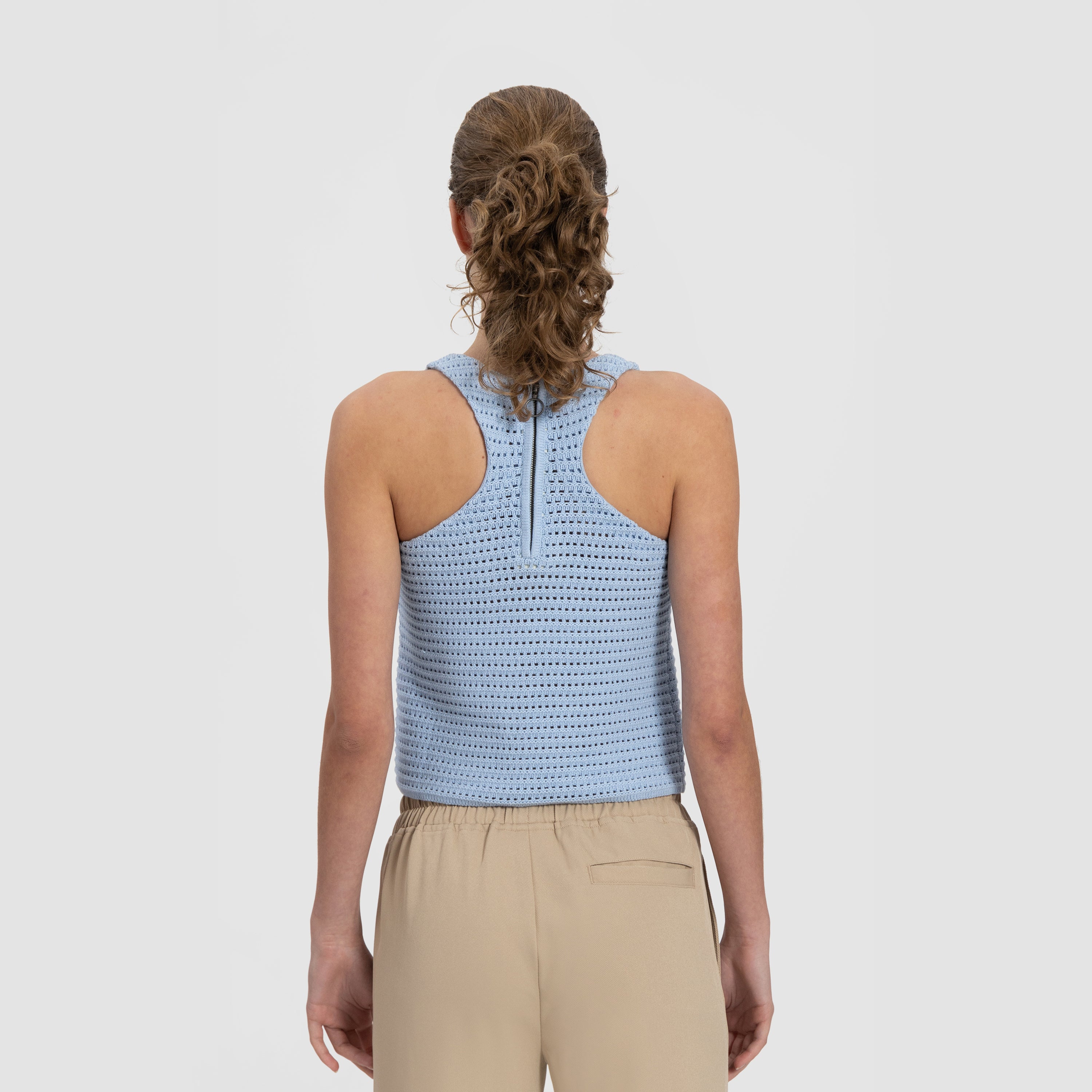 WMN Crochet Knit Top - Baby Blue