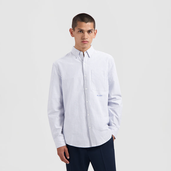 Oxford Stripe Shirt - Off White / Navy