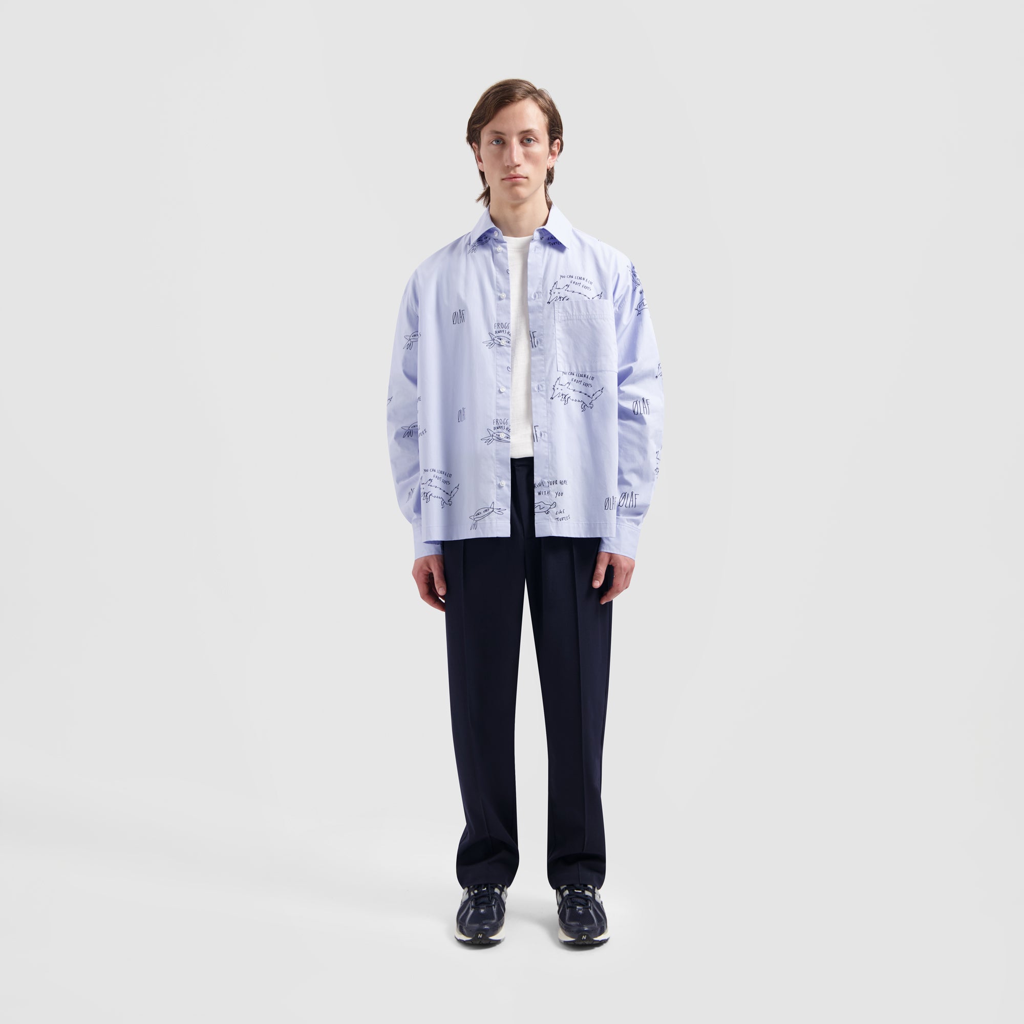Camp AOP Shirt - Light Blue