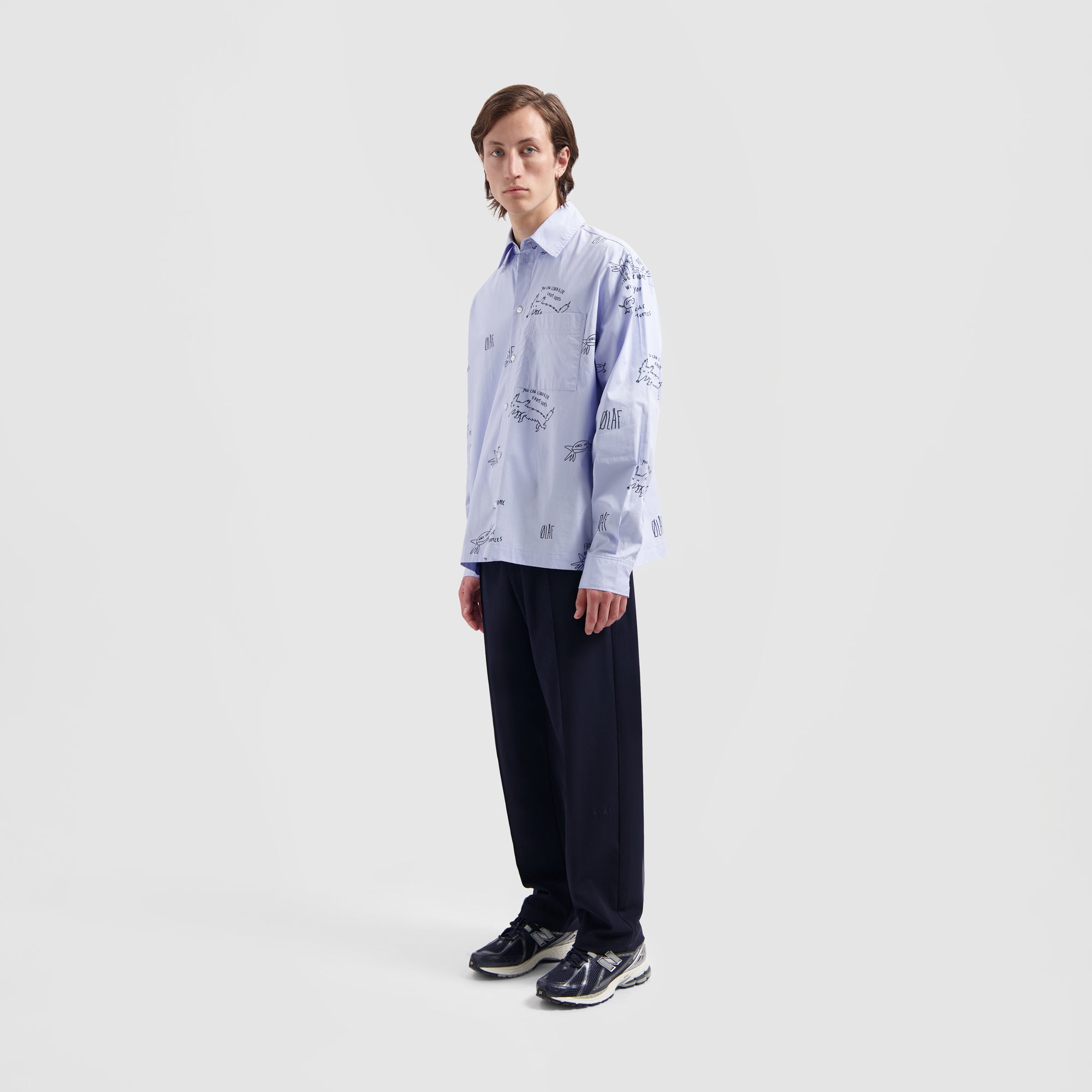 Camp AOP Shirt - Light Blue