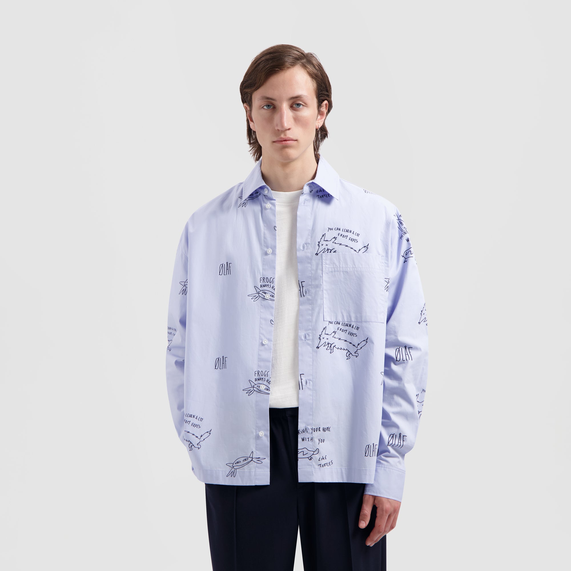 Camp AOP Shirt - Light Blue